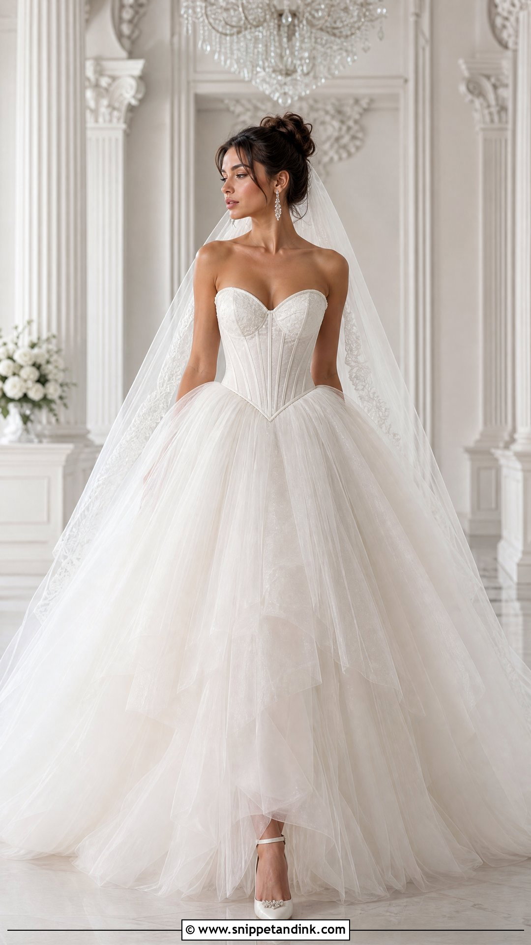 Basque Waist Corset Top Wedding Dress - Snippet and Ink - 25 Wedding Dress Corset Top Ideas