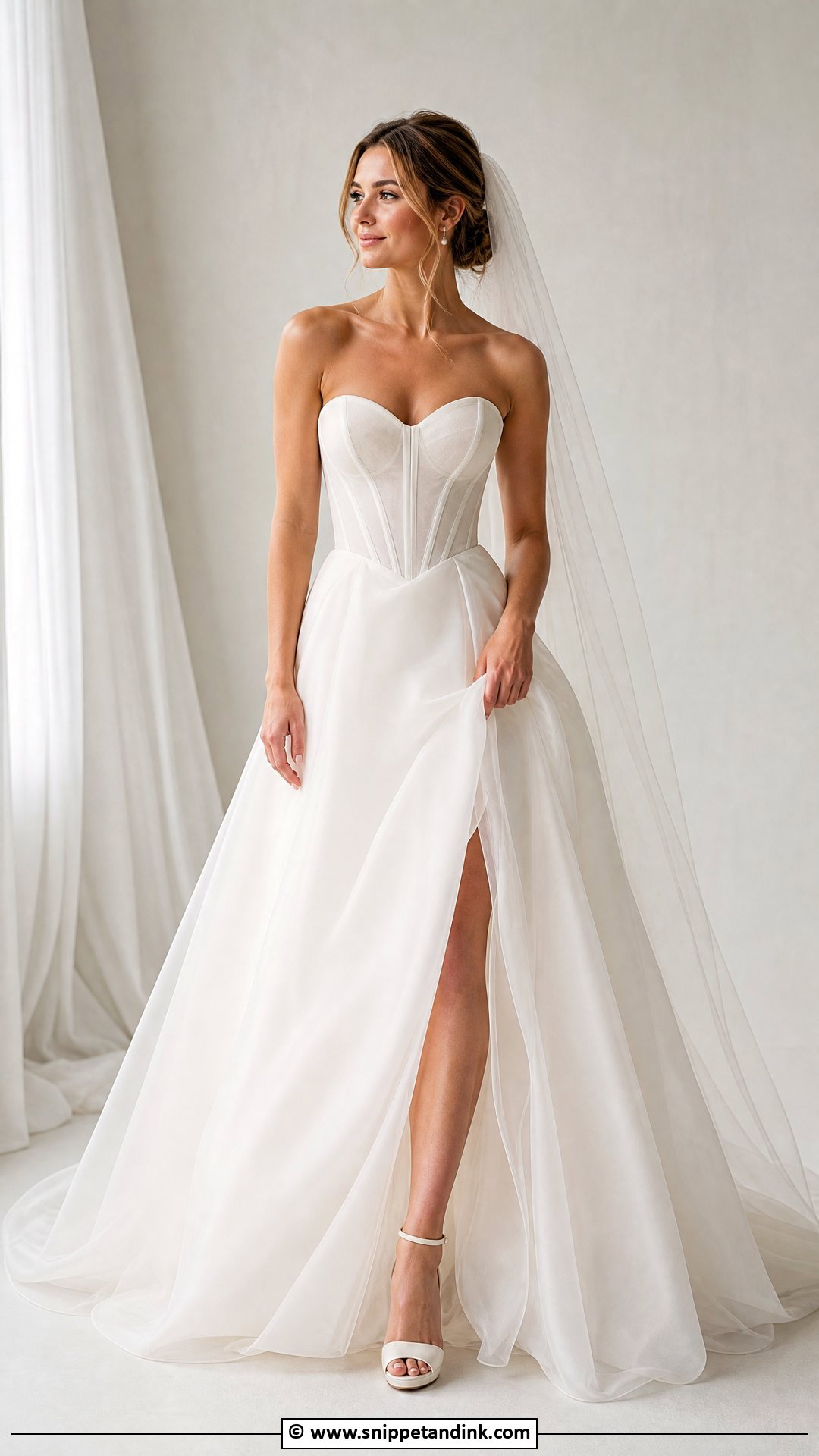 Basque Waist Corset Wedding Dress - Snippet and Ink - 35 Basque Waist Wedding Dress Ideas