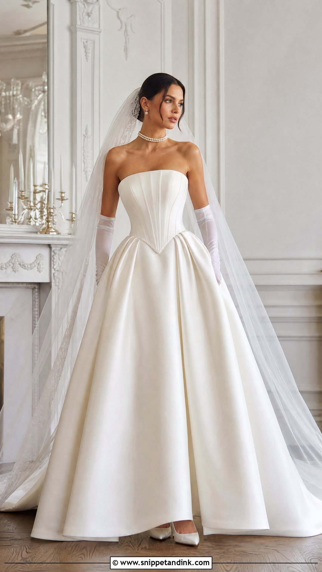 Basque Waist Corset Wedding Dress - Snippet and Ink - 20 Vintage Glam Wedding Dress Ideas