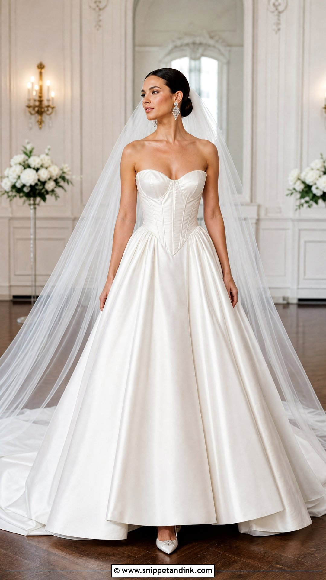 Basque Waist Corset Wedding Dress - Snippet and Ink - 20 Wedding Dress and Suit Ideas