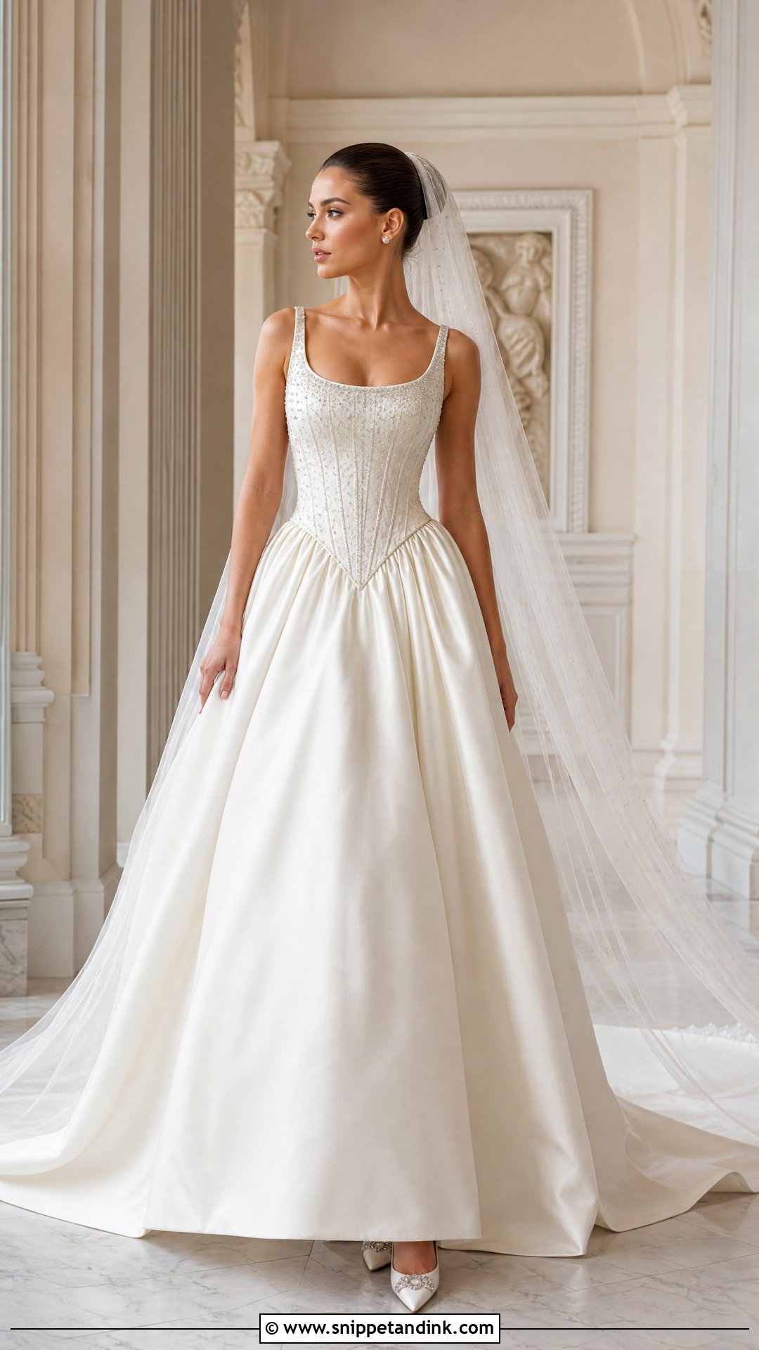 Basque Waist Corset Wedding Dress - Snippet and Ink - 20 Wedding Dress with Corset Top Ideas