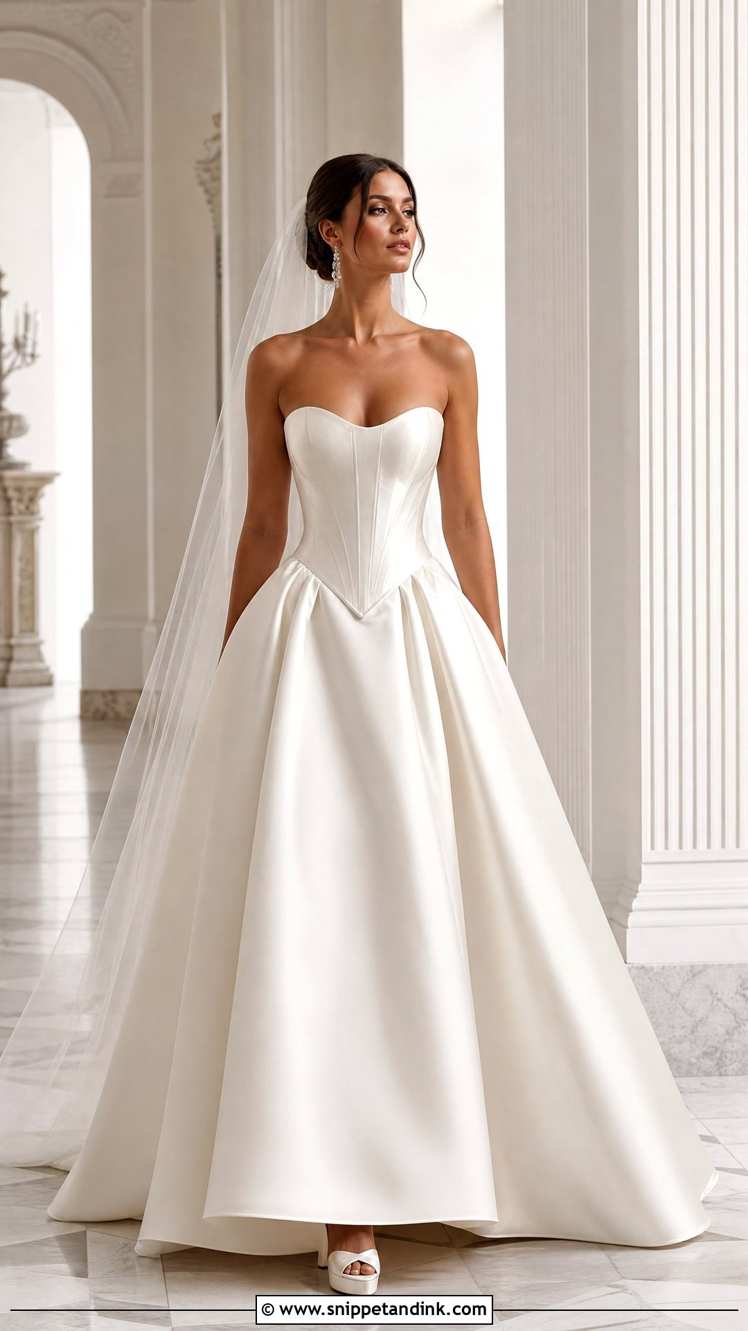 Basque Waist Corset Wedding Dress - Snippet and Ink - 20 Wedding Dresses with Corset Top