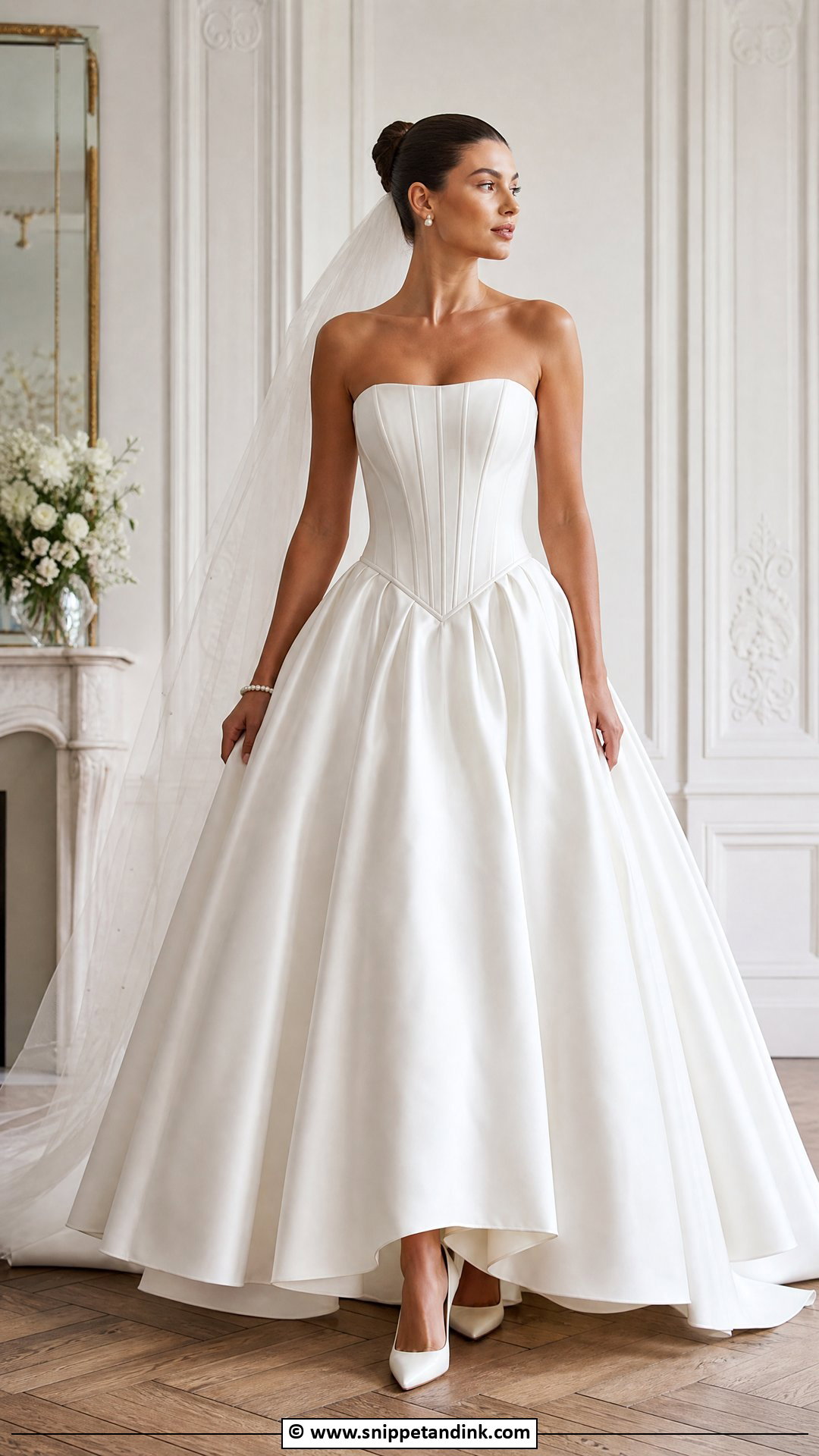 Basque Waist Corset Wedding Dress - Snippet and Ink - 35 Corset Wedding Dress Ideas