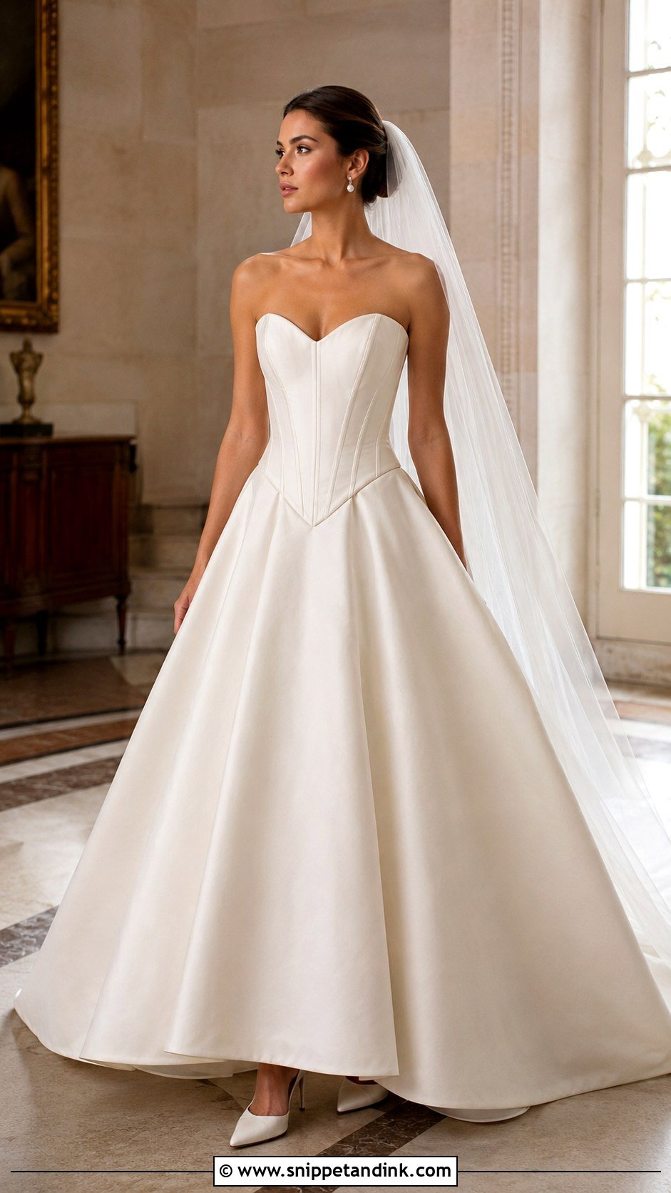 Basque Waist Corset Wedding Dress - Snippet and Ink - 20 Grand Wedding Dress Ideas