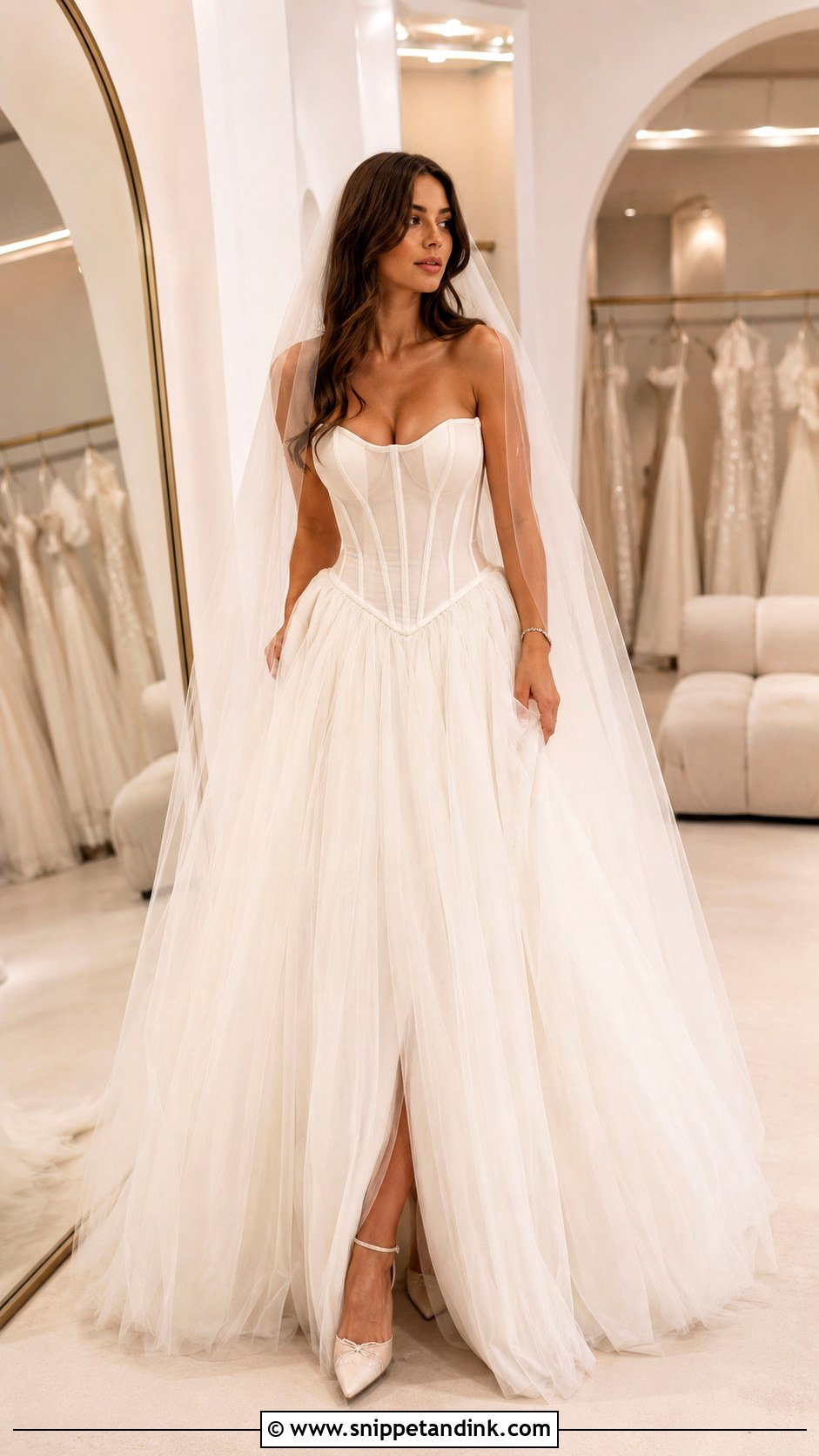 Basque Waist Corset Wedding Dress - Snippet and Ink - 25 Basque Wedding Dresses