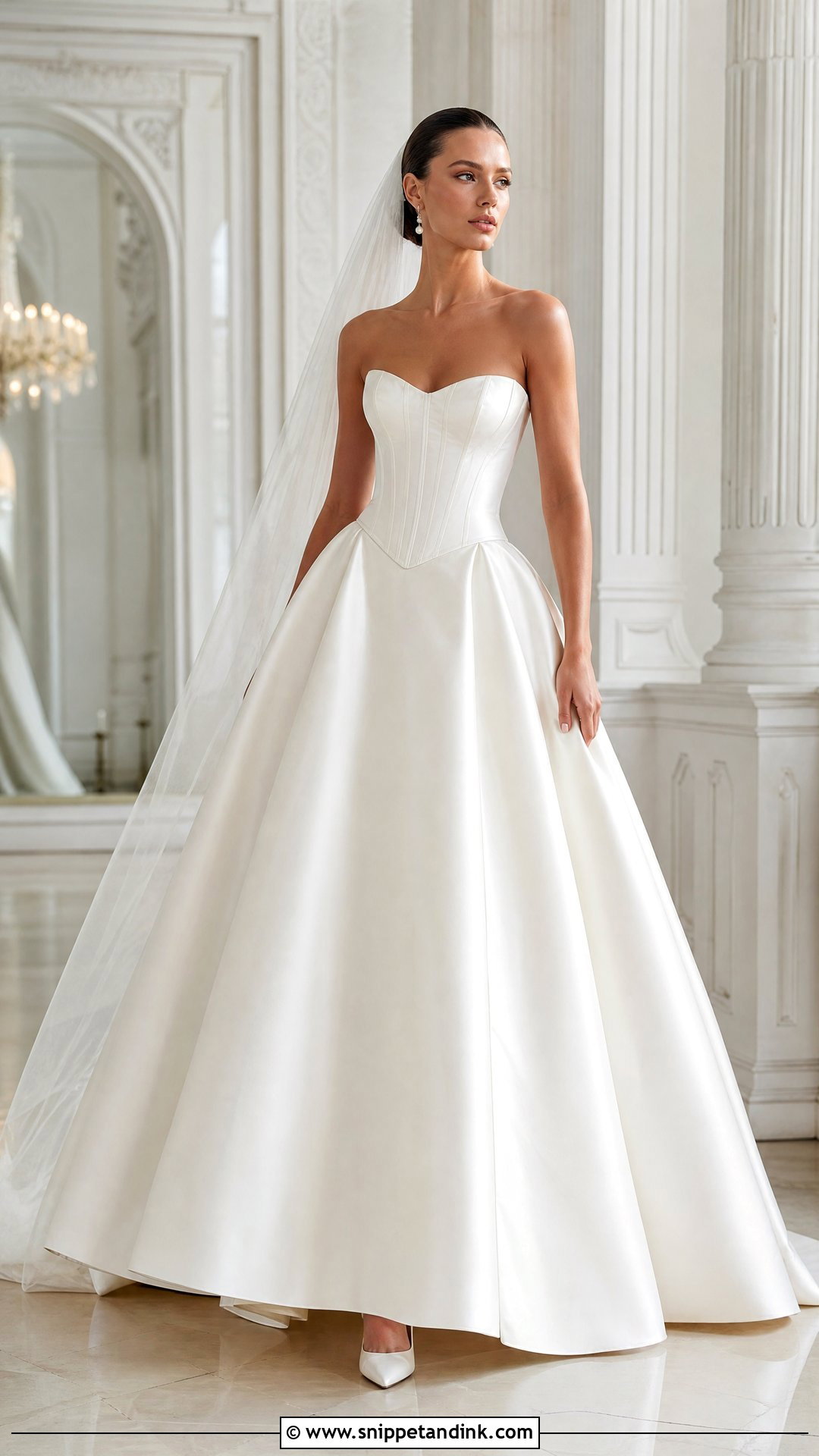 Basque Waist Corset Wedding Dress - Snippet and Ink - 25 Wedding Corset Ideas
