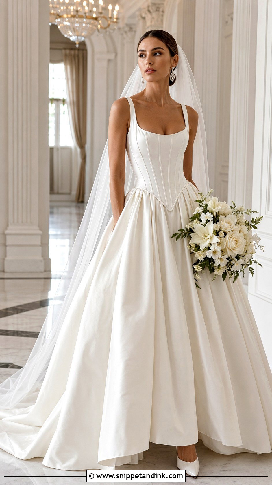 Basque Waist Corset Wedding Dress - Snippet and Ink - 20 Big Bust Wedding Dresses
