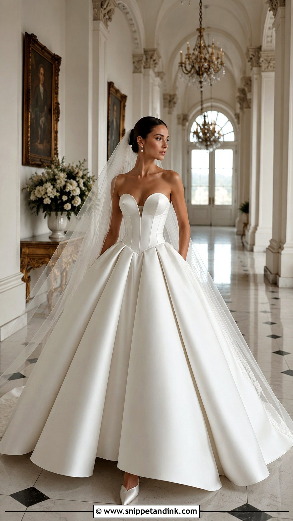 Basque Waist Corset Wedding Dress Ballgown - Snippet and Ink - 25 Corset Wedding Dress Ballgown Ideas