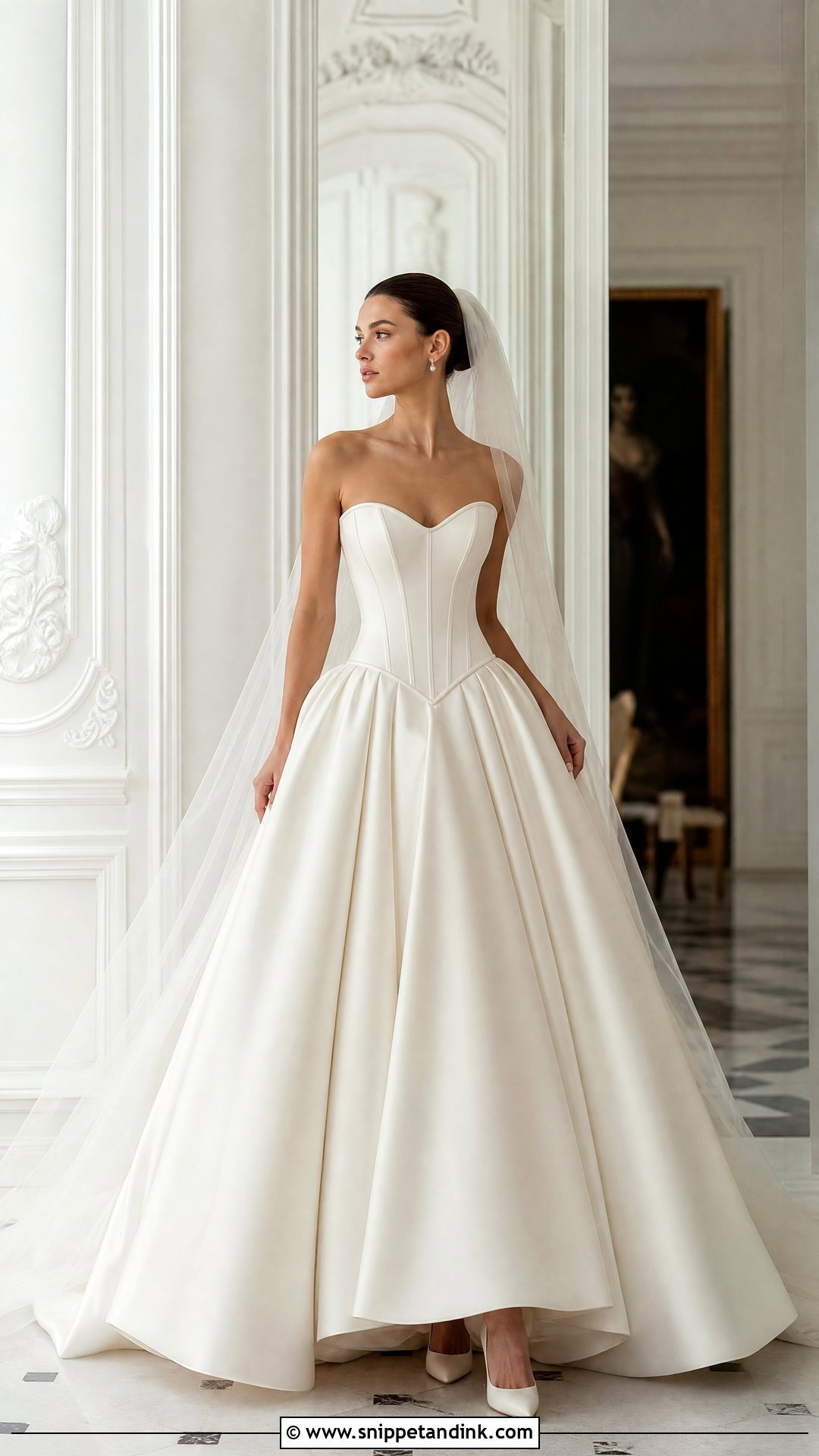 Basque Waist Corset Wedding Dress With Full Skirt - Snippet and Ink - 25 Wedding Dress with Corset Ideas