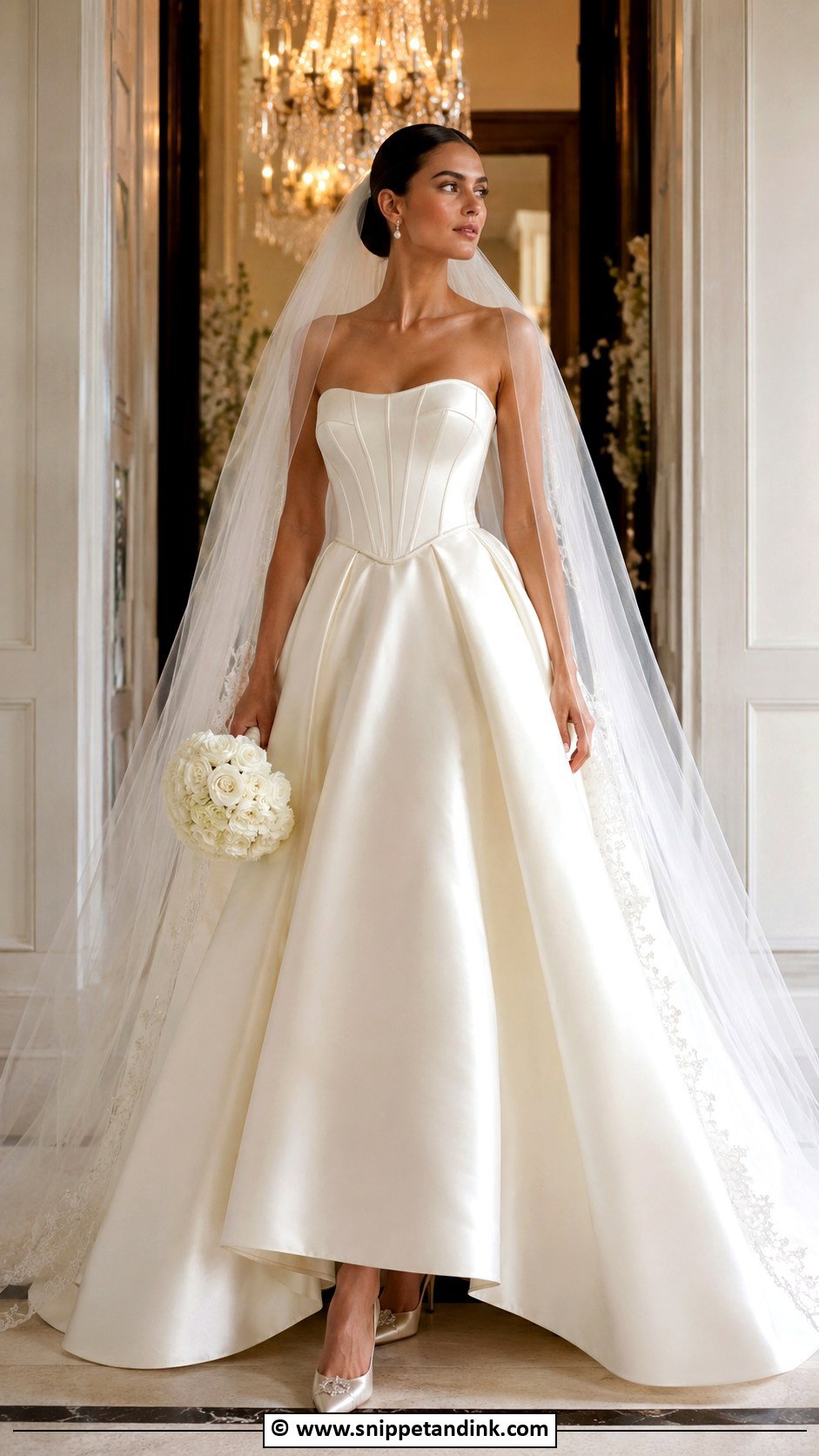 Basque Waist Corset Wedding Dress - Snippet and Ink - 30 Corset Wedding Dresses