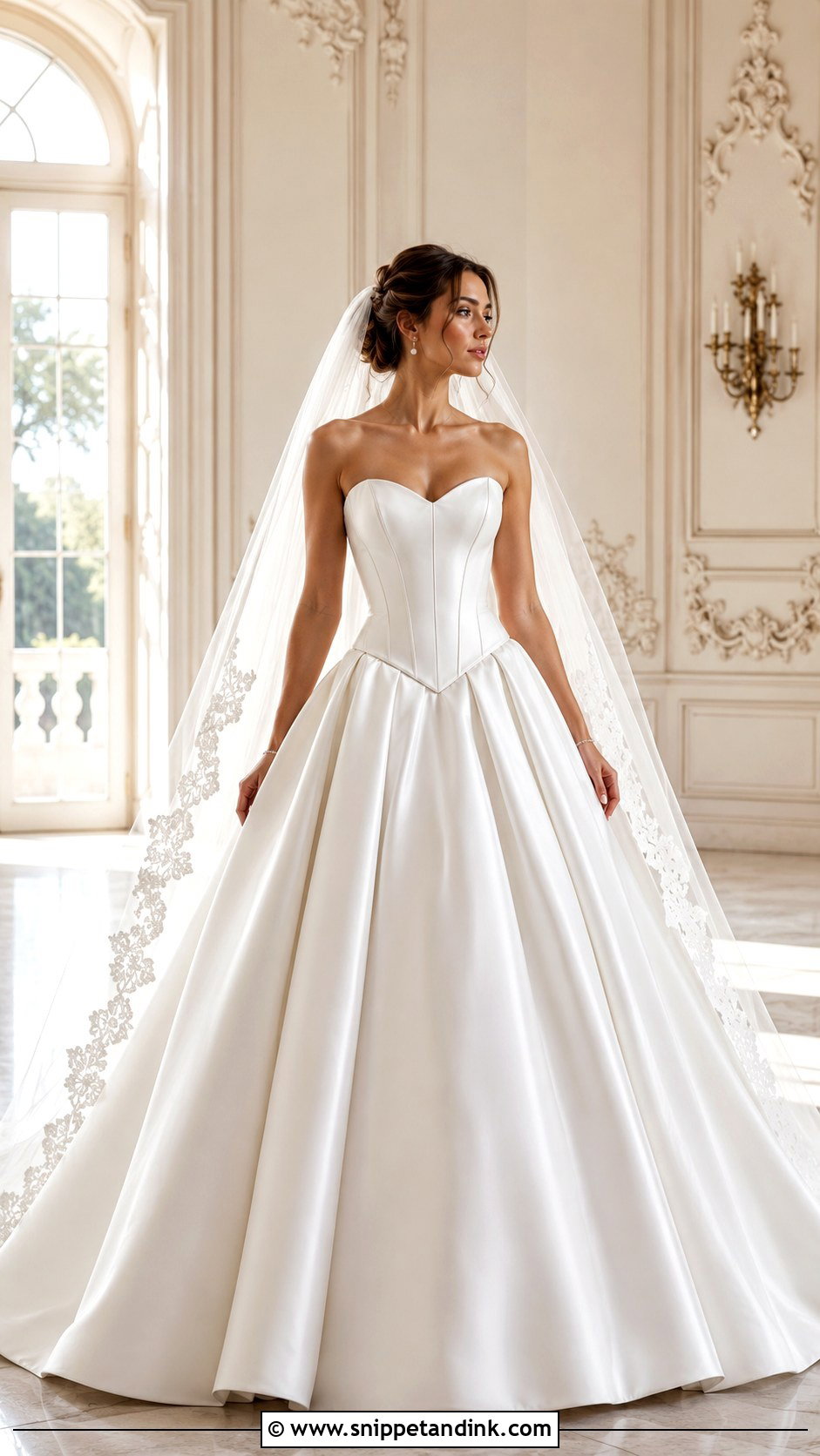 Basque Waist Corset Wedding Gown - Snippet and Ink - 25 Corset Wedding Gown Ideas