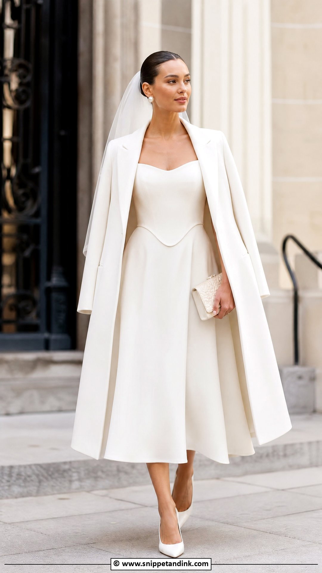 Basque Waist Courthouse Wedding Dress - Snippet and Ink - 35 Basque Waist Wedding Dress Ideas
