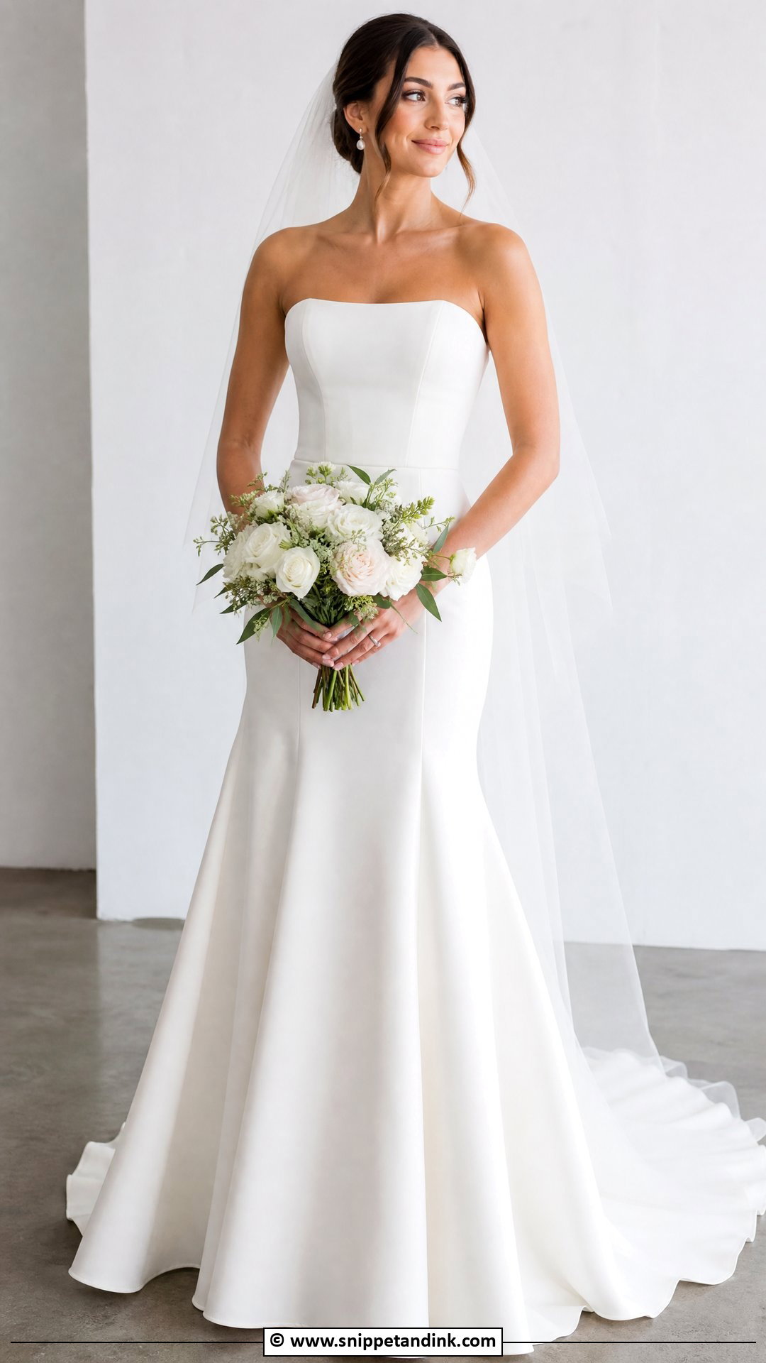 Basque Waist Fit And Flare Wedding Dress - Snippet and Ink - 35 Basque Waist Wedding Dress Ideas
