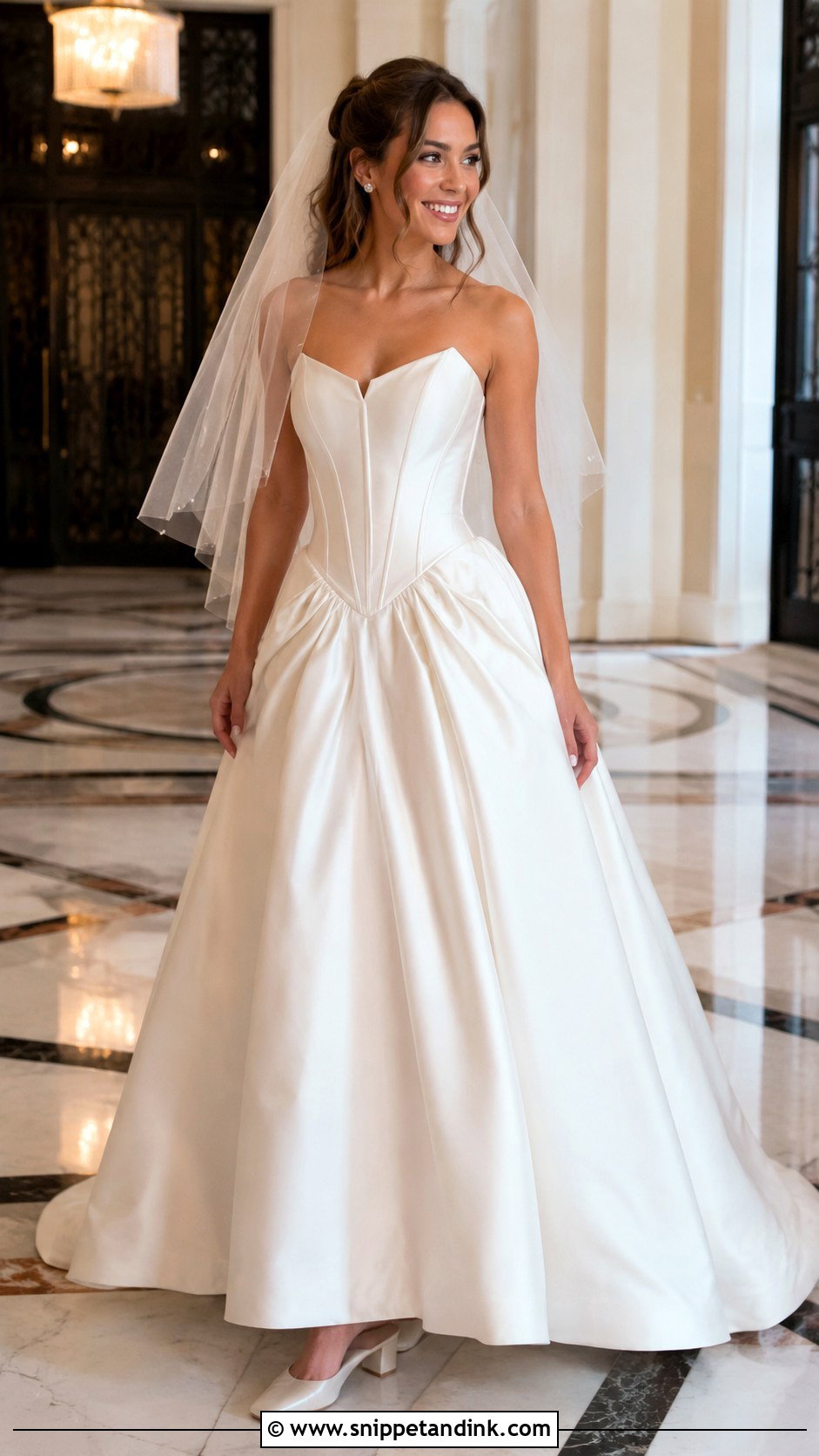 Basque Waist Formal Bridal Dress - Snippet and Ink - 20 Formal Bridal Dress Ideas