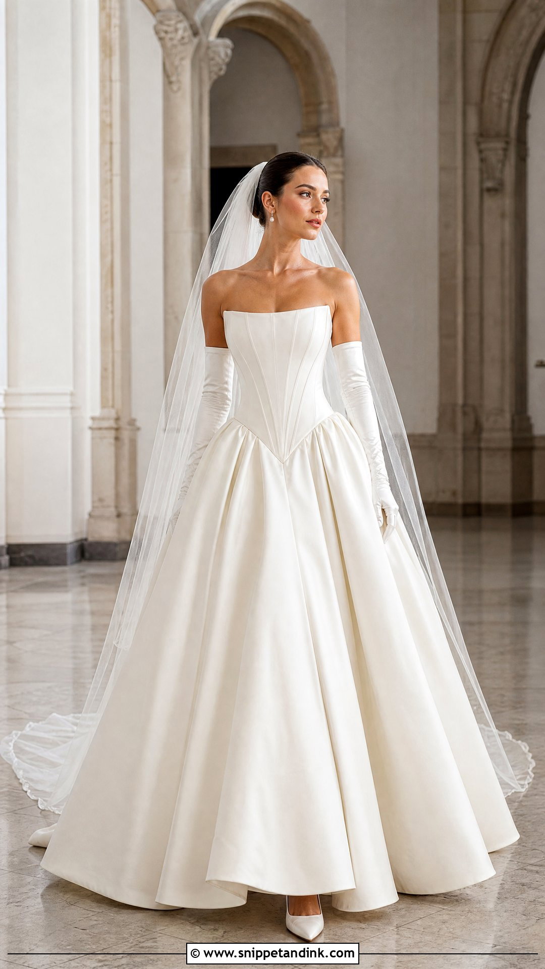 Basque Waist Full Skirt Wedding Dress - Snippet and Ink - 20 Full Skirt Wedding Dress Ideas