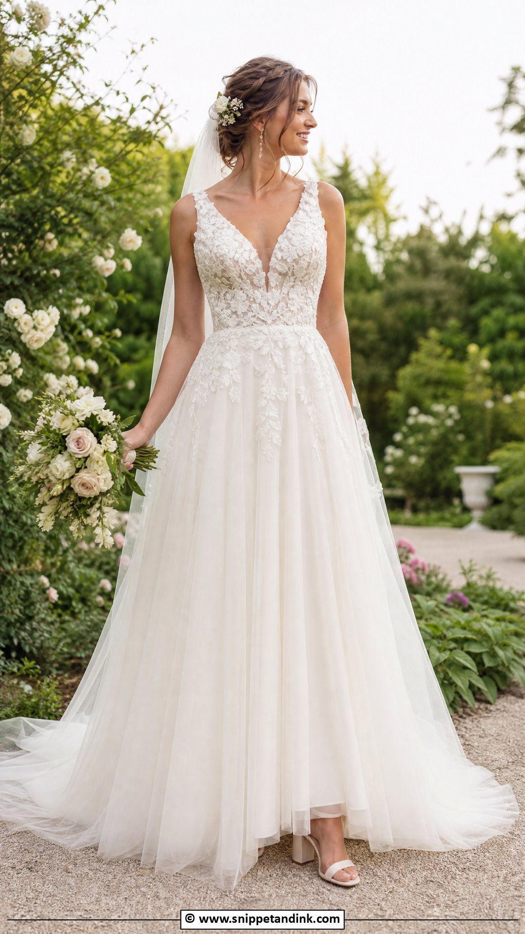 Basque Waist Garden Wedding Dress - Snippet and Ink - 35 Basque Waist Wedding Dress Ideas