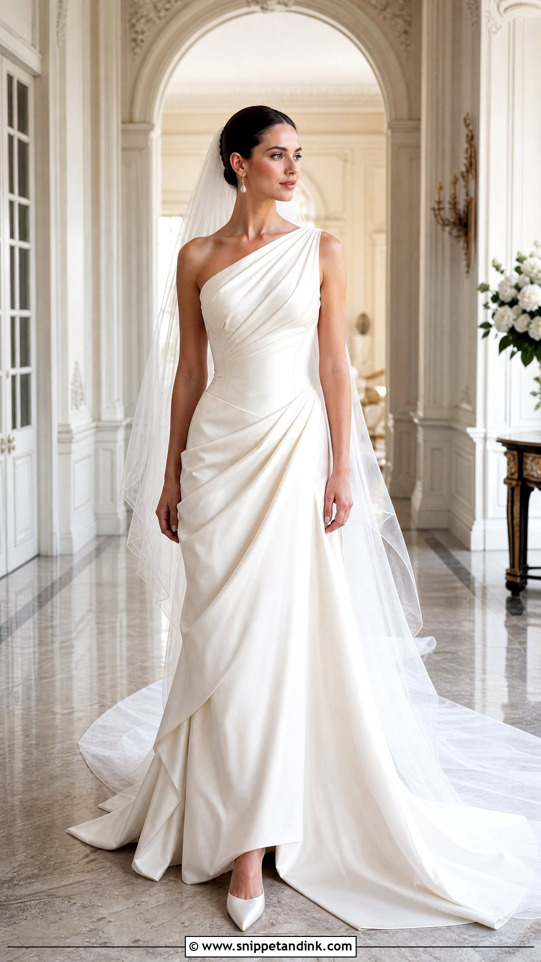 Basque Waist Greek Style Wedding Dress - Snippet and Ink - 25 Greek Style Wedding Dress Ideas