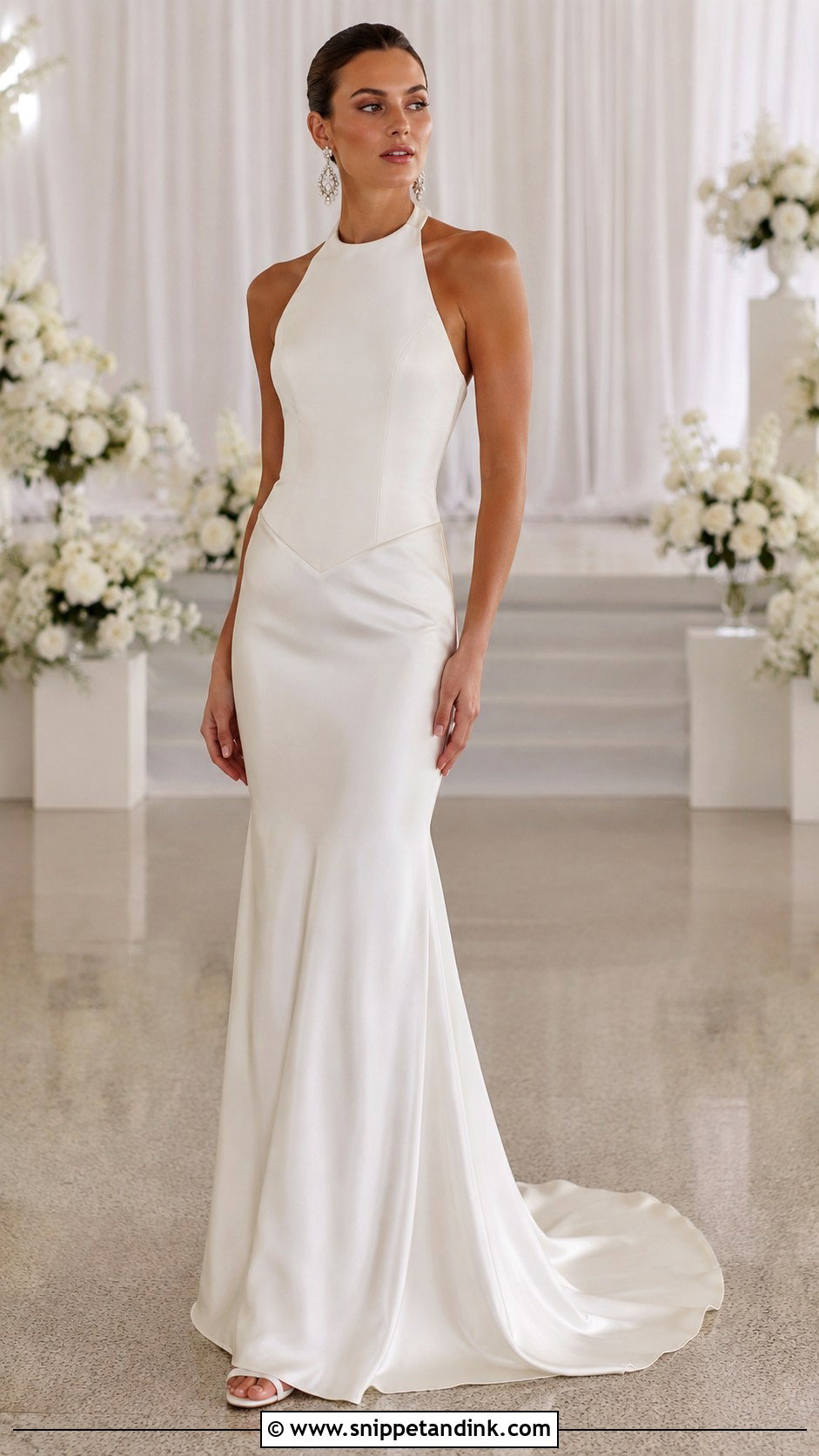 Basque Waist Halter Wedding Dress - Snippet and Ink - 25 Basque Wedding Dresses