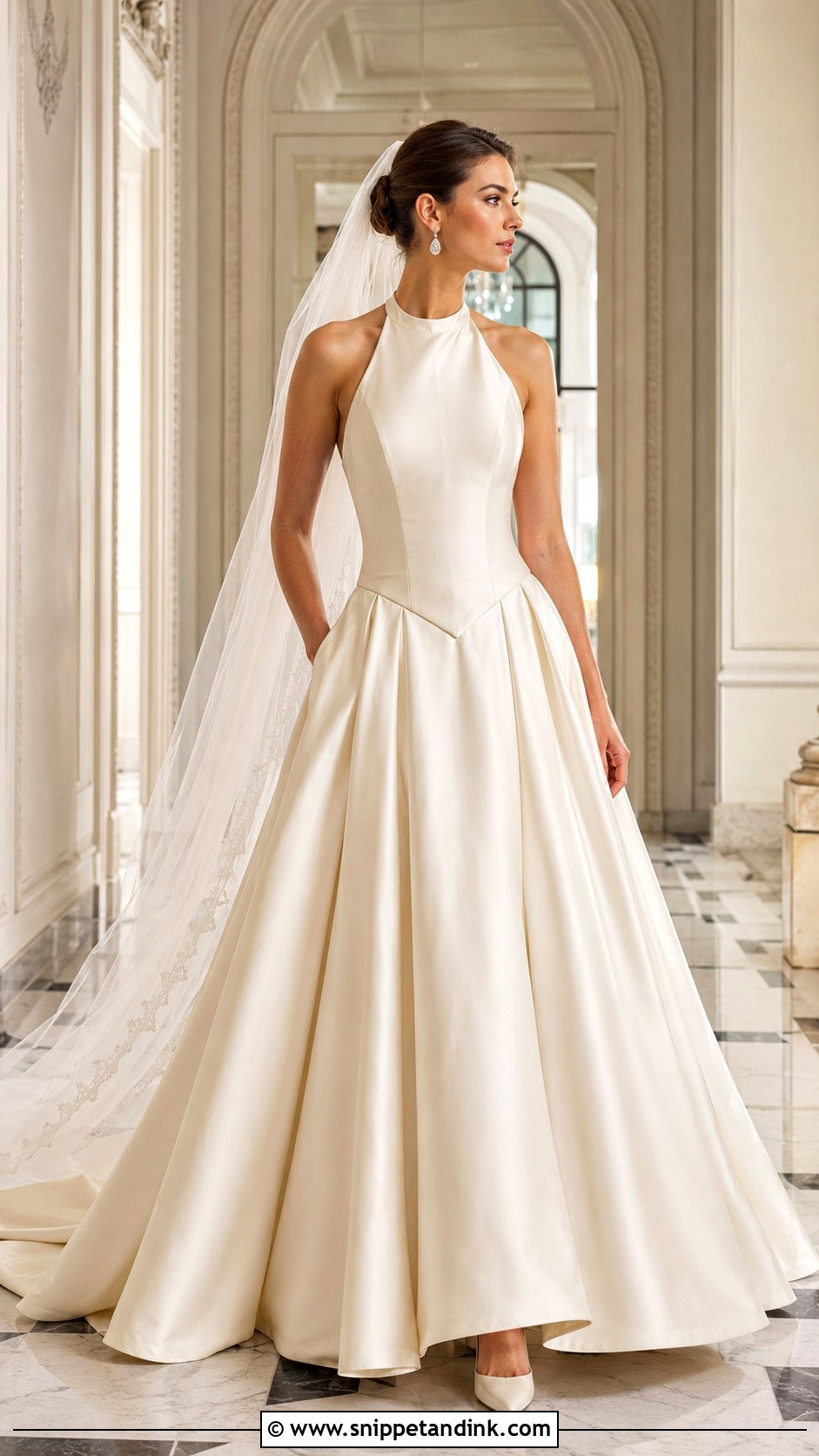 Basque Waist Halter Wedding Dress - Snippet and Ink - 20 Wedding Dresses Halter Top