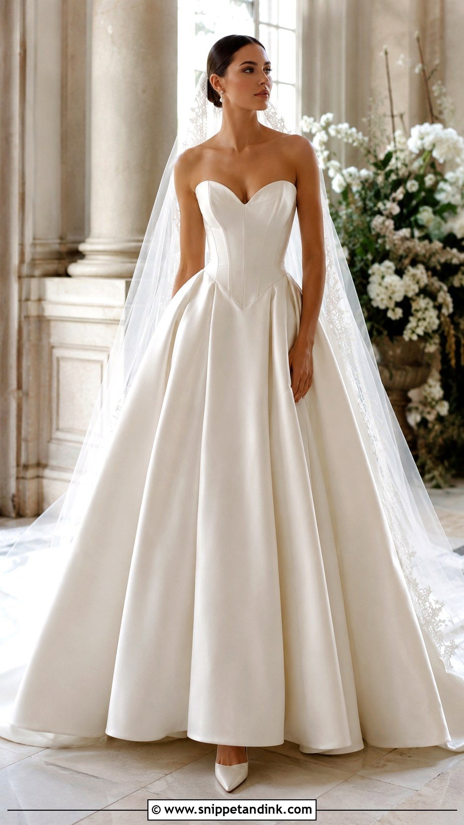 Basque Waist Heart Shaped Wedding Dress - Snippet and Ink - 20 Heart Shaped Wedding Dress Ideas