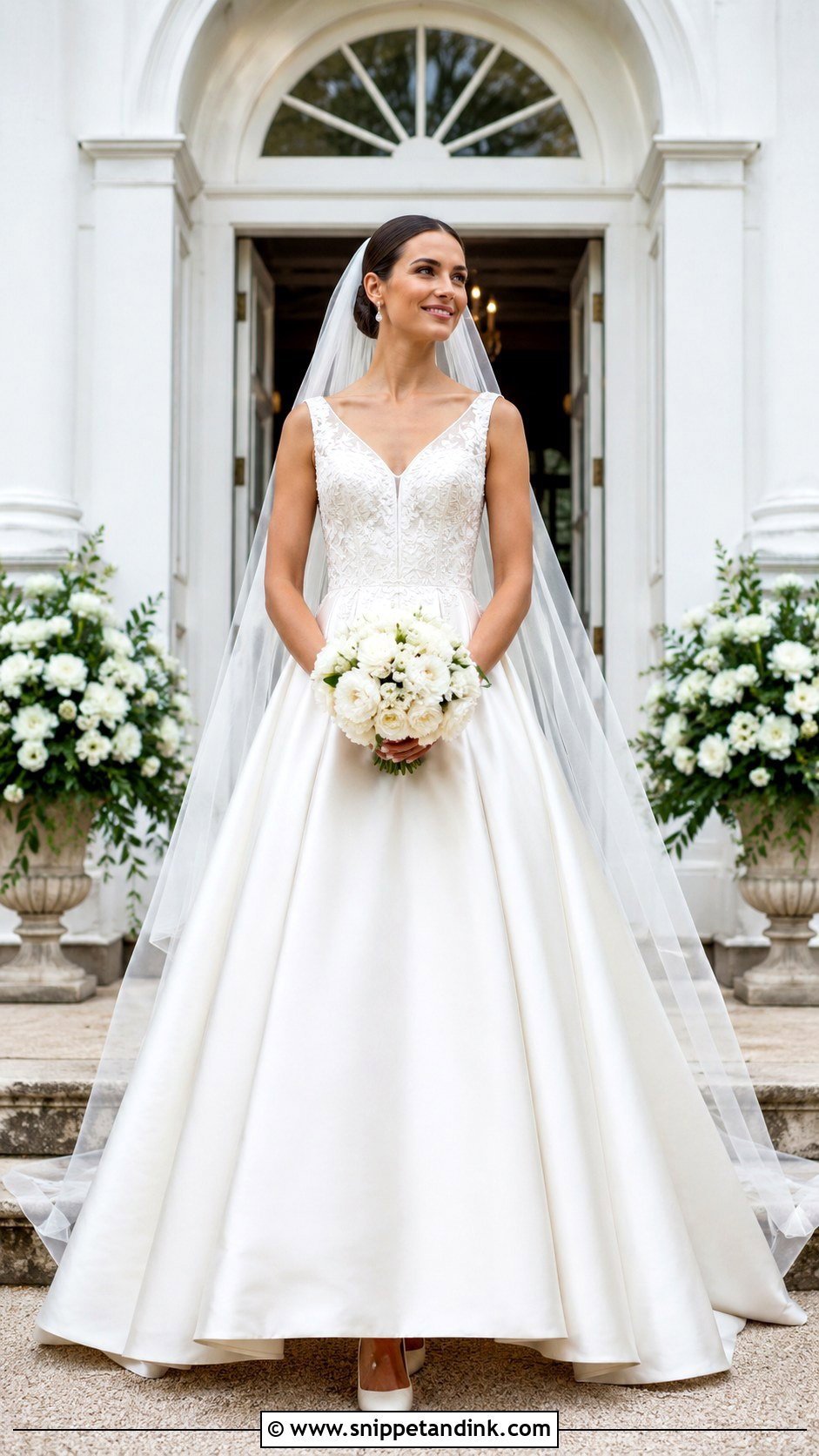 Basque Waist Ivy Wedding Dress - Snippet and Ink - 20 Ivy Wedding Dress Ideas