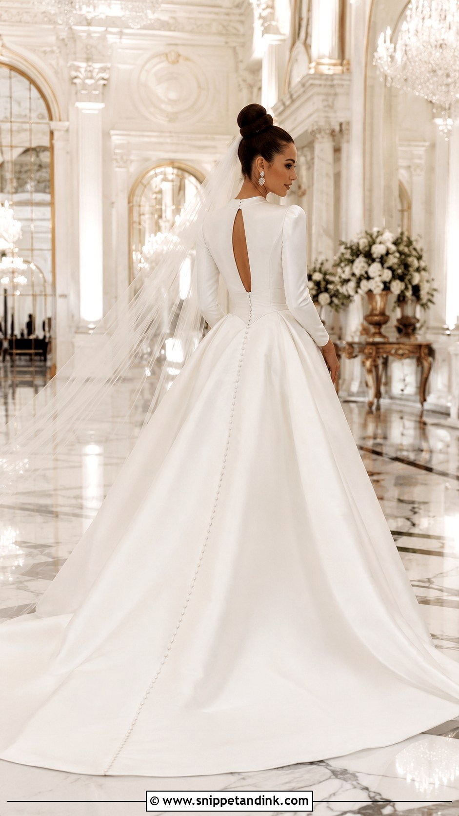 Basque Waist Keyhole Ball Gown - Snippet and Ink - 20 Keyhole Wedding Dress Ideas