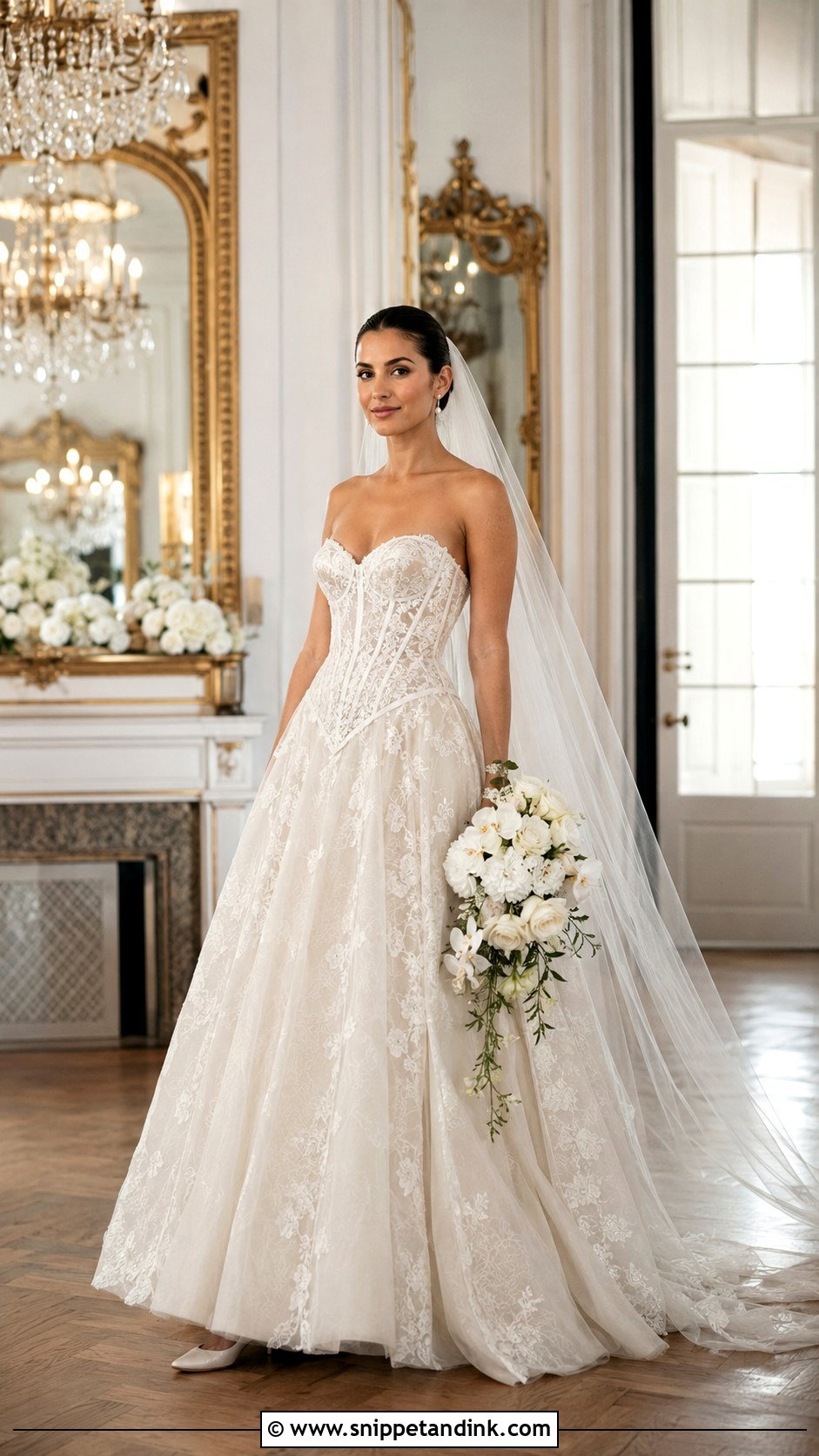 Basque Waist Lace Bridal Dress - Snippet and Ink - 20 Lace Bridal Dresses