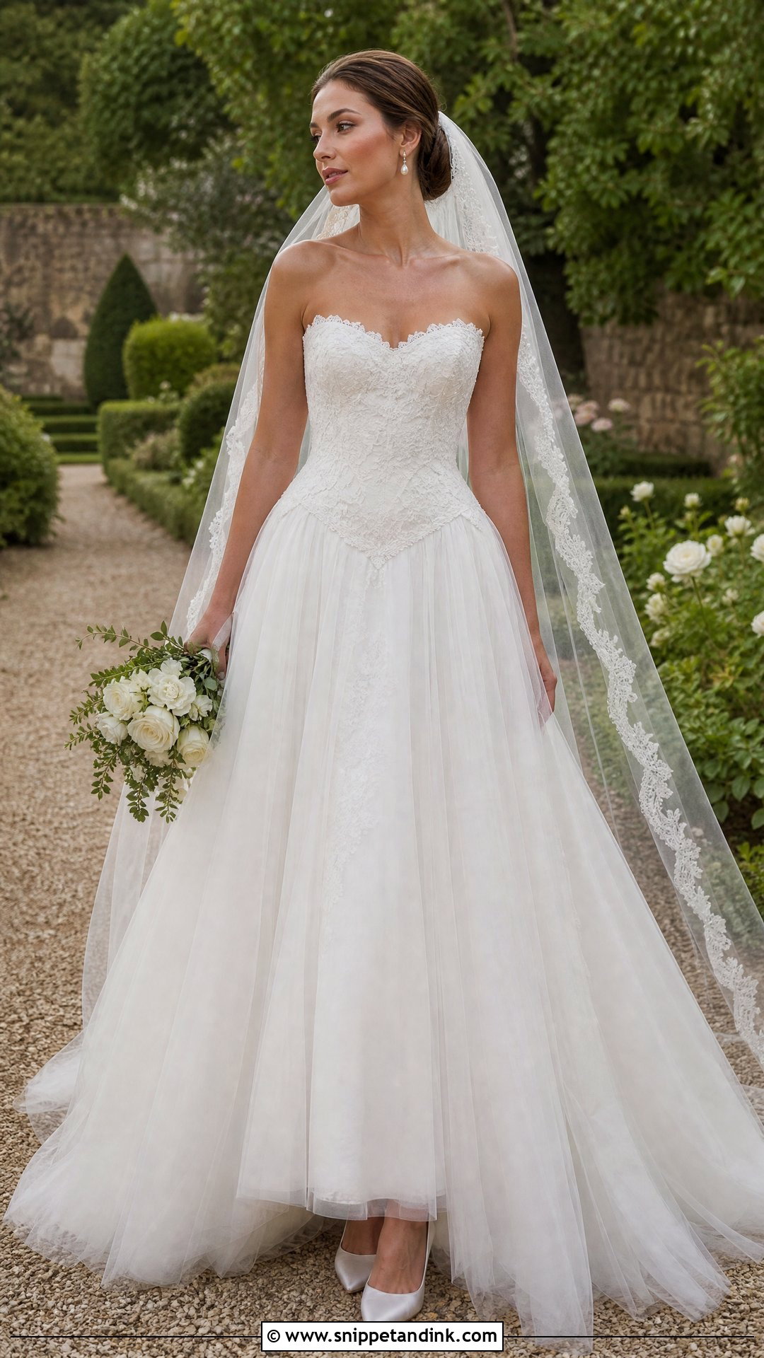 Basque Waist Lace Wedding Dress - Snippet and Ink - 20 Angelic Wedding Dress Ideas