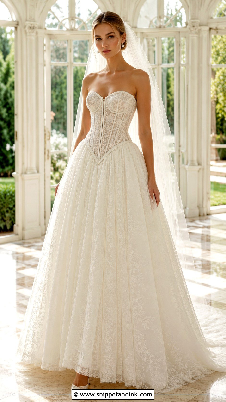 Basque Waist Lace Wedding Dress - Snippet and Ink - 20 Unique Vintage Elegant Wedding Dresses