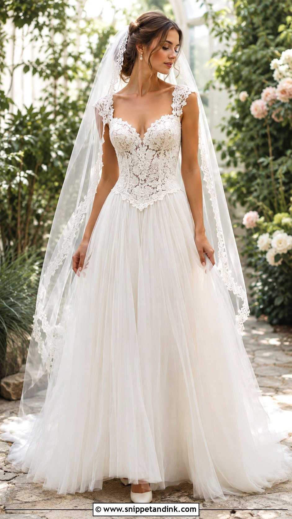 Basque Waist Lace Wedding Dress - Snippet and Ink - 25 Basque Wedding Dresses