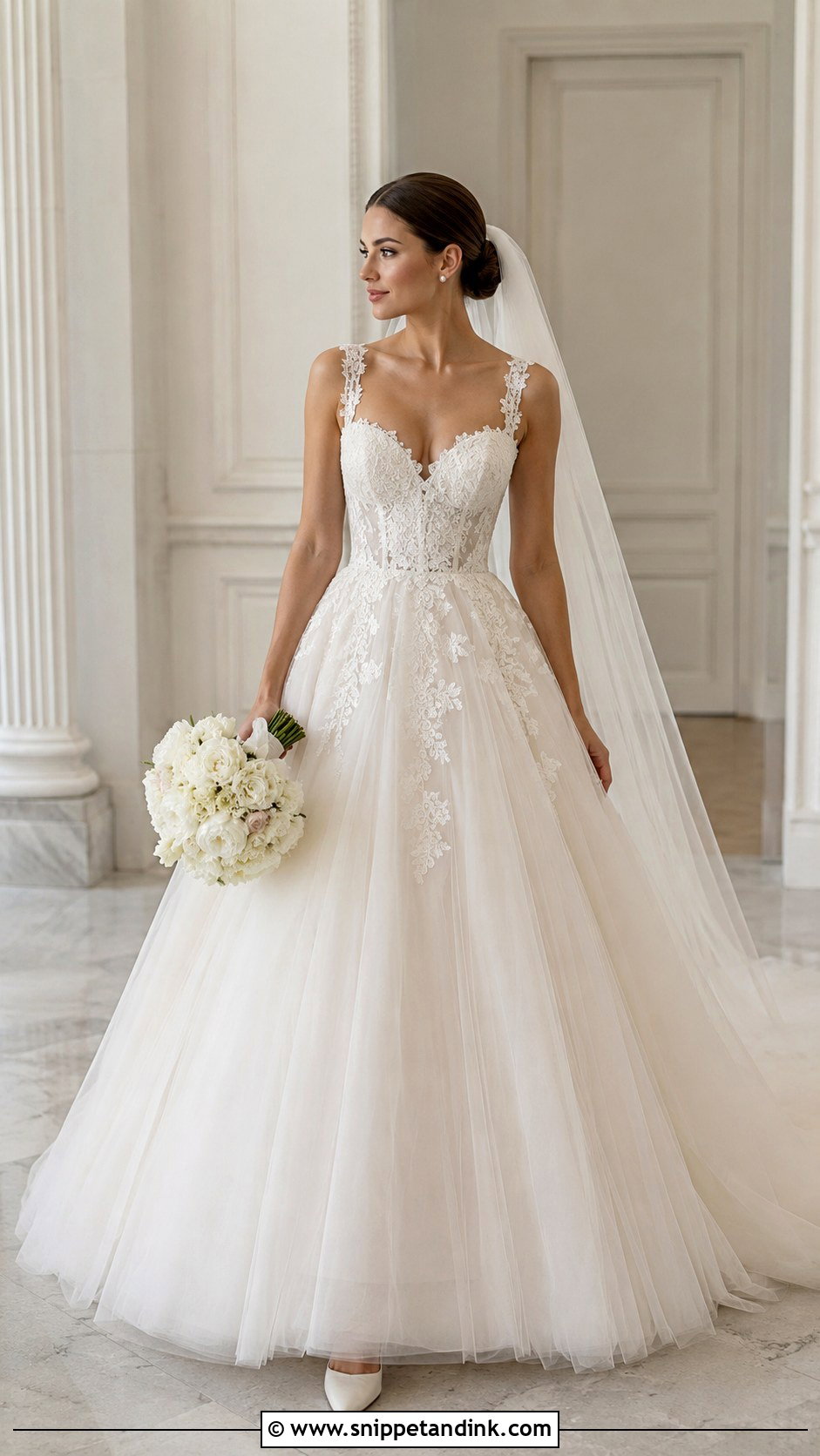 Basque Waist Lace Wedding Dress - Snippet and Ink - 20 Lace Traditional Wedding Dress Ideas