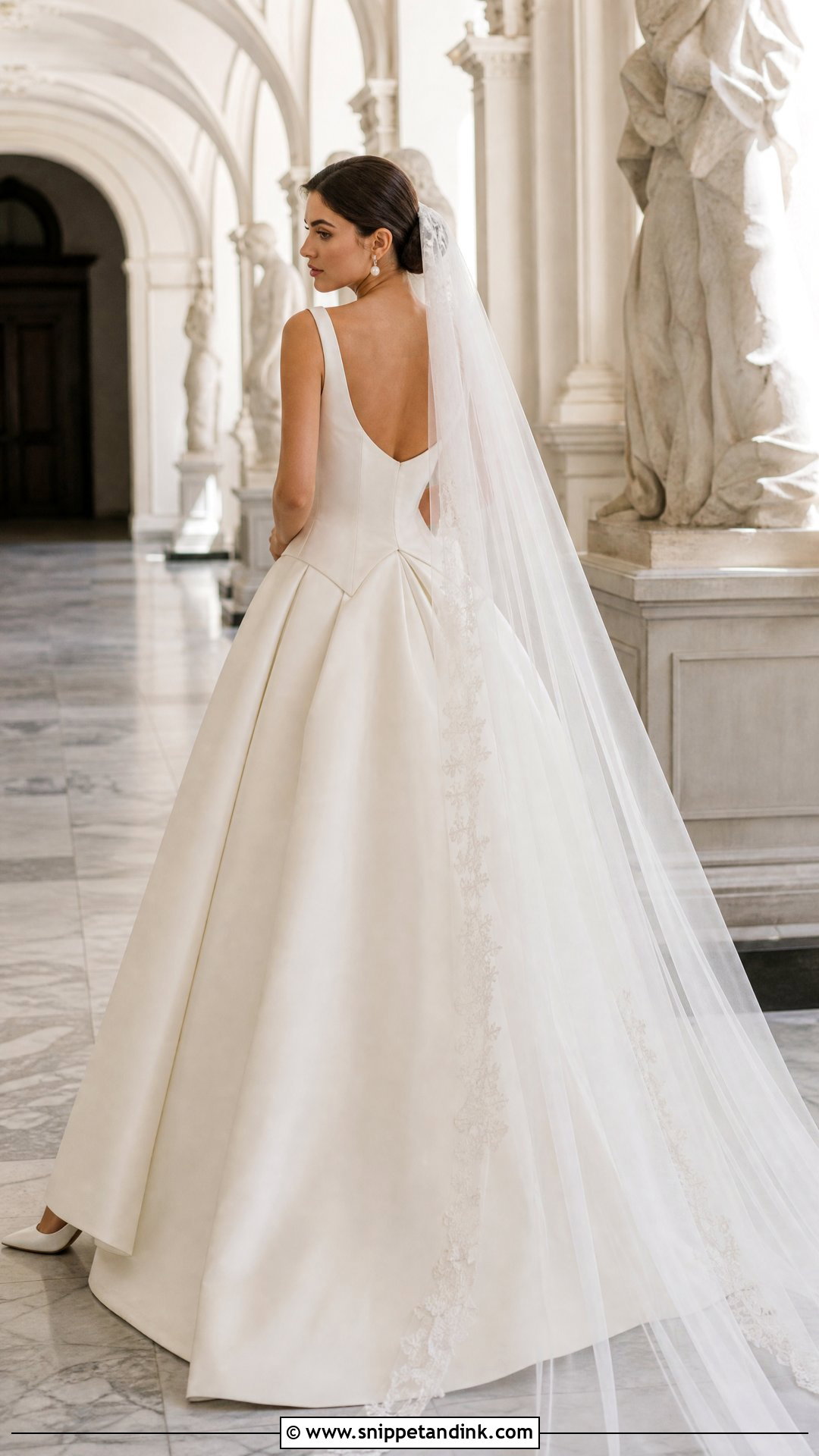 Basque Waist Low Back Wedding Dress - Snippet and Ink - 25 Low Back Wedding Dresses
