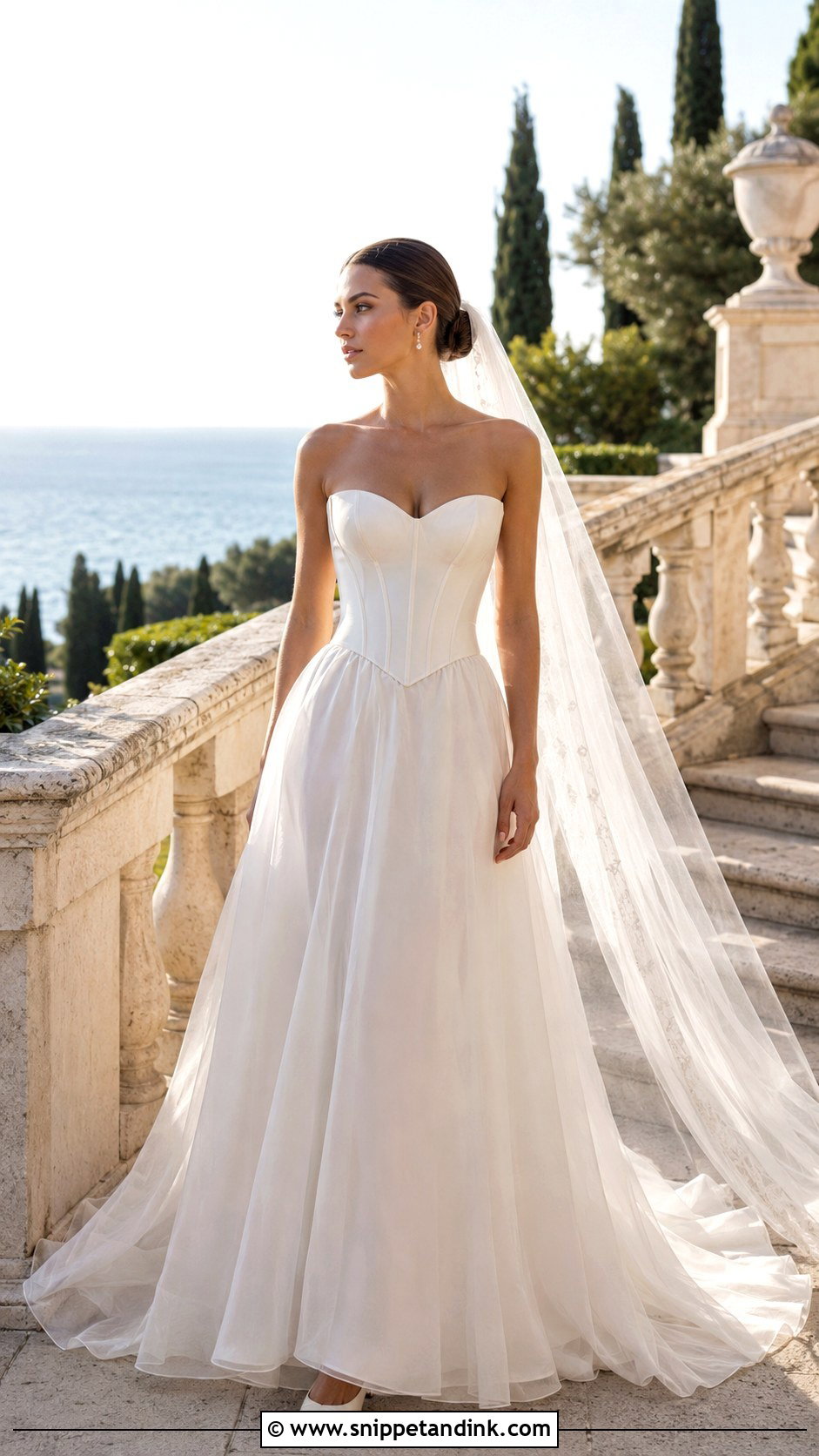 Basque Waist Mediterranean Wedding Dress - Snippet and Ink - 20 Mediterranean Wedding Dress Ideas