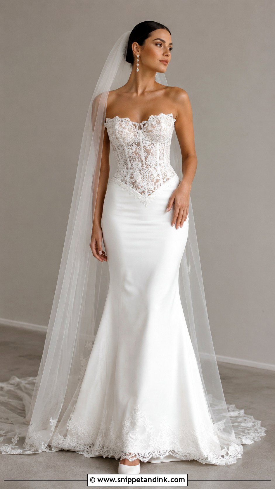Basque Waist Mermaid Wedding Dress - Snippet and Ink - 25 Basque Wedding Dresses