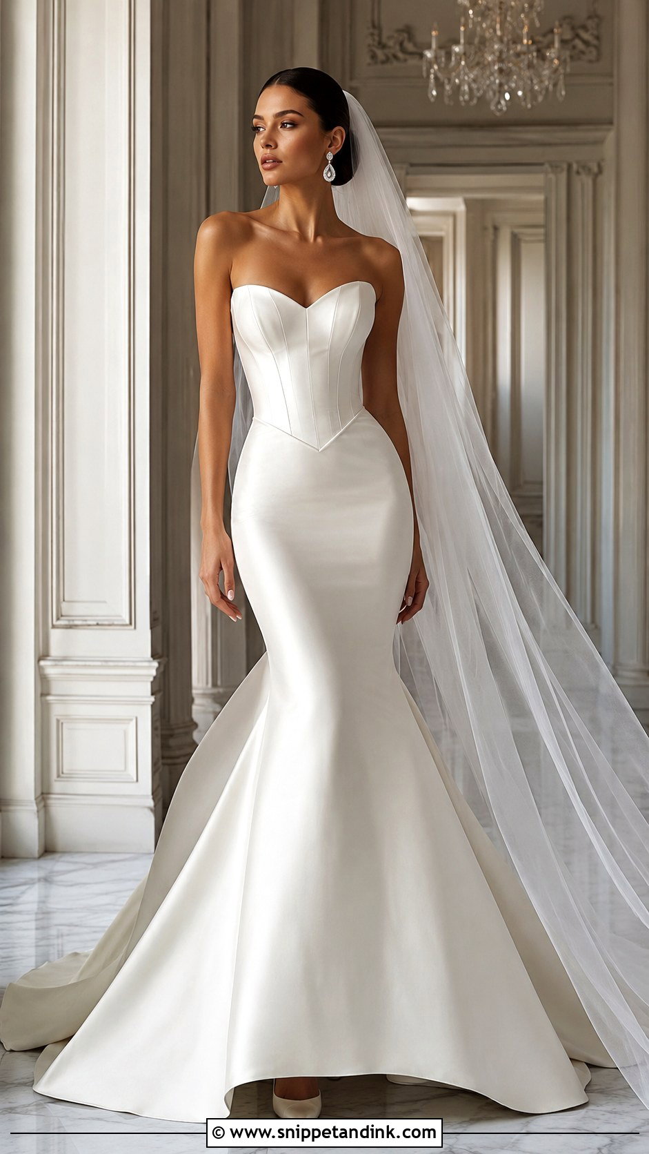 Basque Waist Mermaid Wedding Dress - Snippet and Ink - 20 Dreamy Wedding Dress Mermaid Ideas