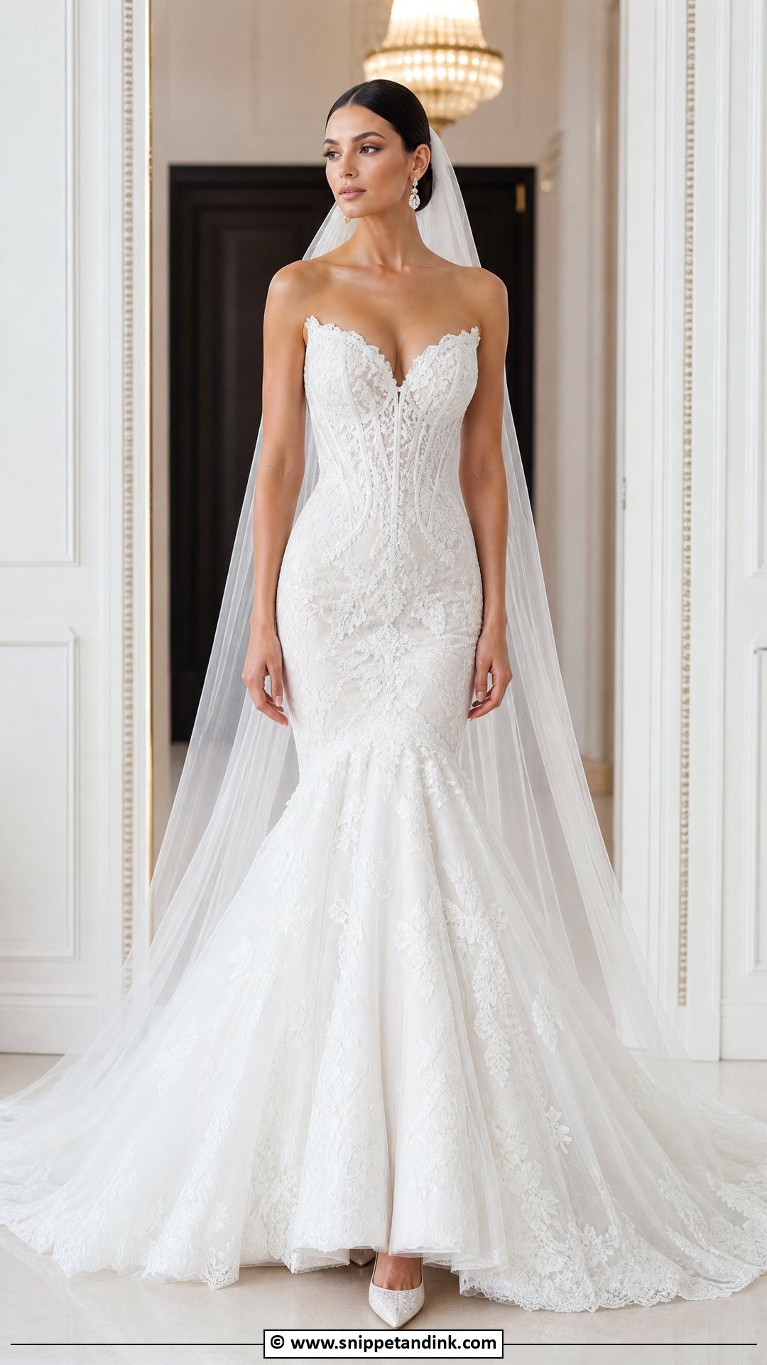 Basque Waist Mermaid Wedding Dress - Snippet and Ink - 35 Basque Waist Wedding Dress Ideas