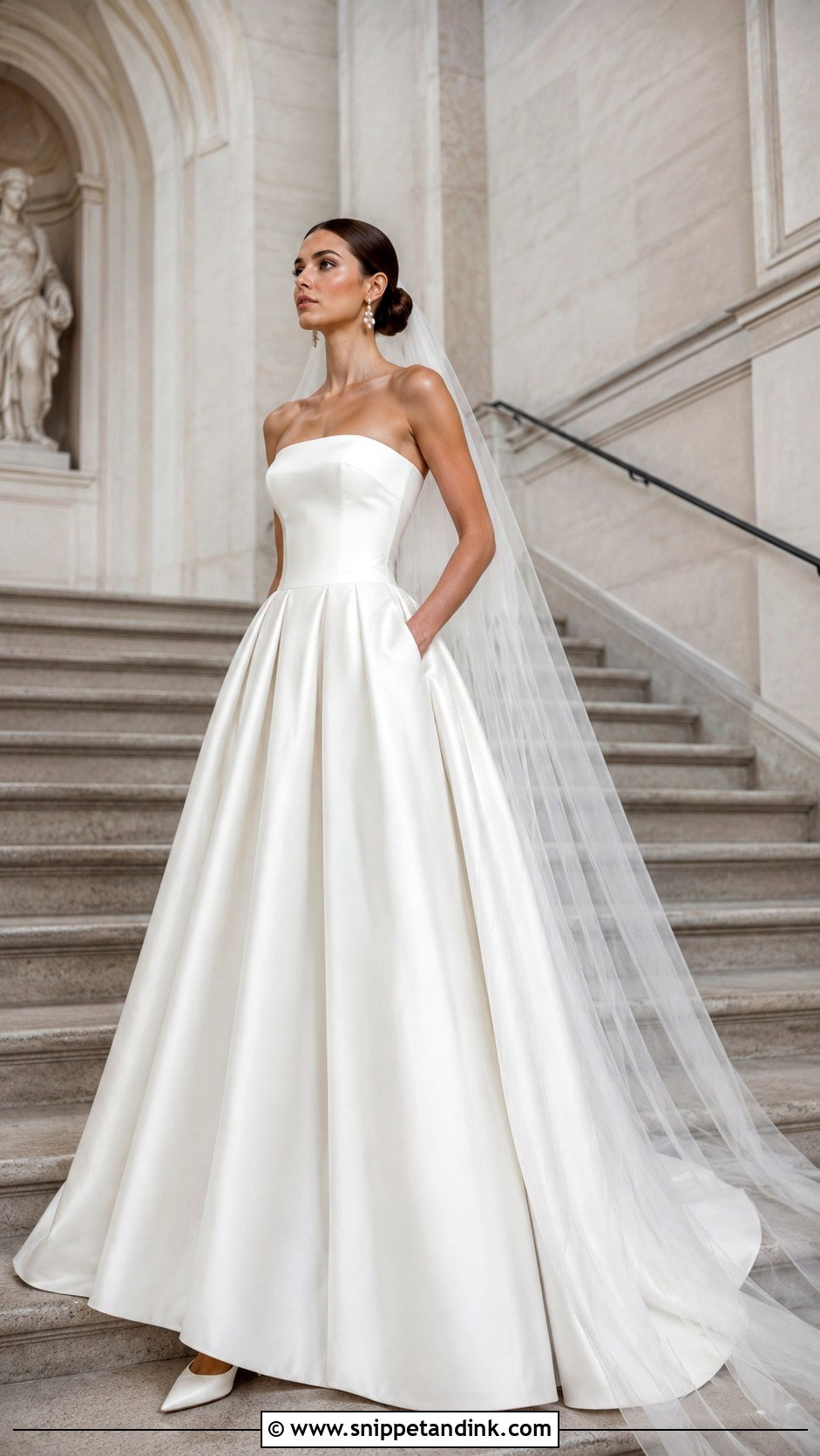 Basque Waist Mikado Ball Gown Wedding Dress - Snippet and Ink - 20 Big Ball Gown Wedding Dress Ideas