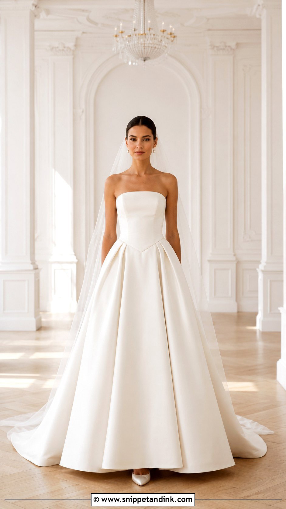 Basque Waist Minimalist Bridal Gown - Snippet and Ink - 20 Minimalist Bridal Gown Ideas