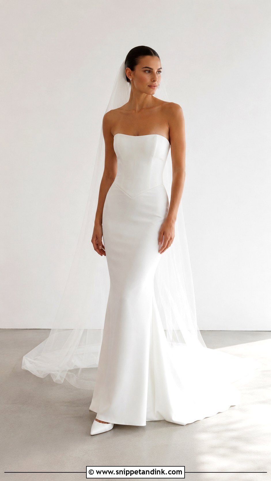 Basque Waist Minimalist Wedding Dress - Snippet and Ink - 25 Basque Wedding Dresses