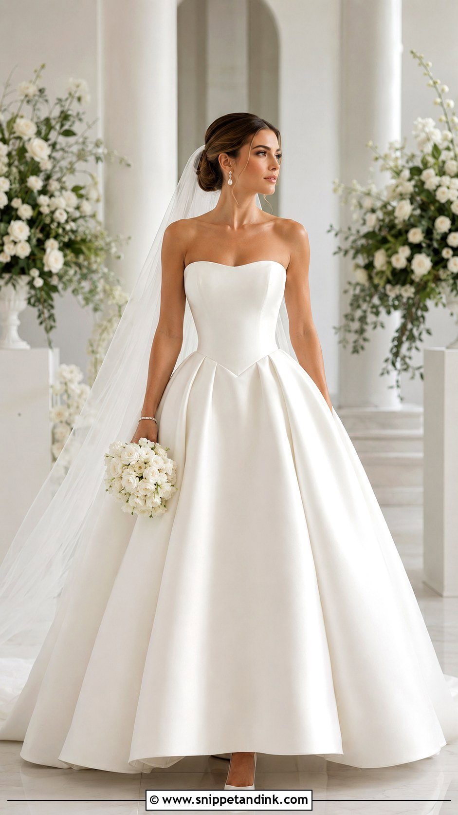 Basque Waist Minimalist Wedding Gown - Snippet and Ink - 20 Classy Minimalist Wedding Gown Ideas
