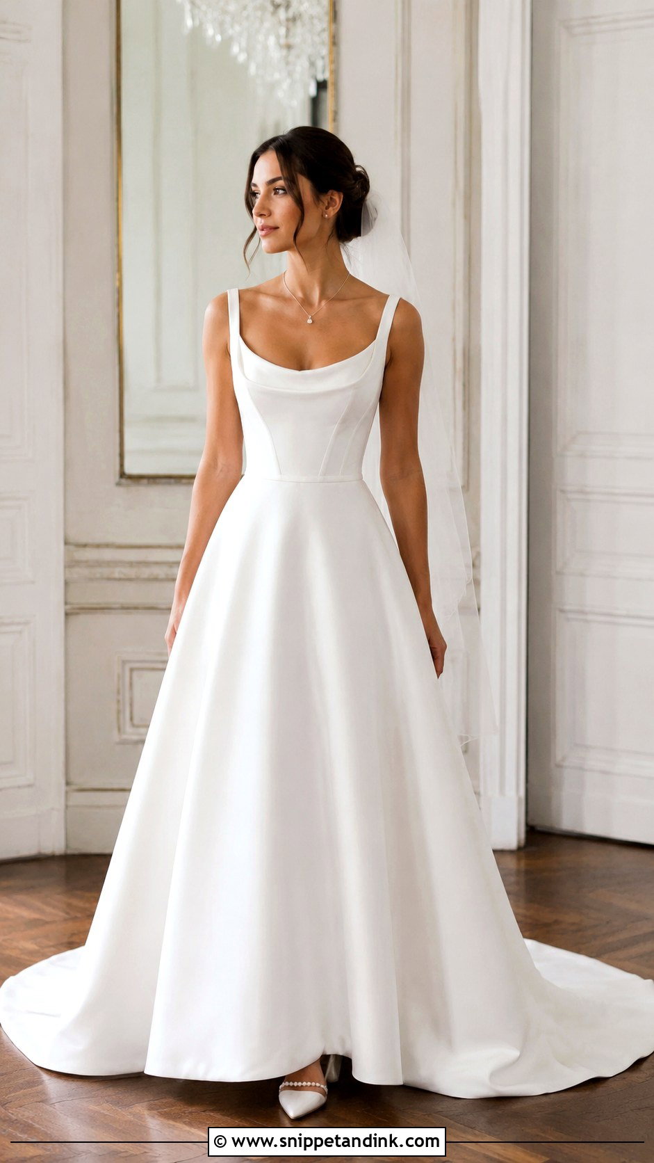 Basque Waist Off Shoulder Wedding Dress - Snippet and Ink - 25 Basque Wedding Dresses
