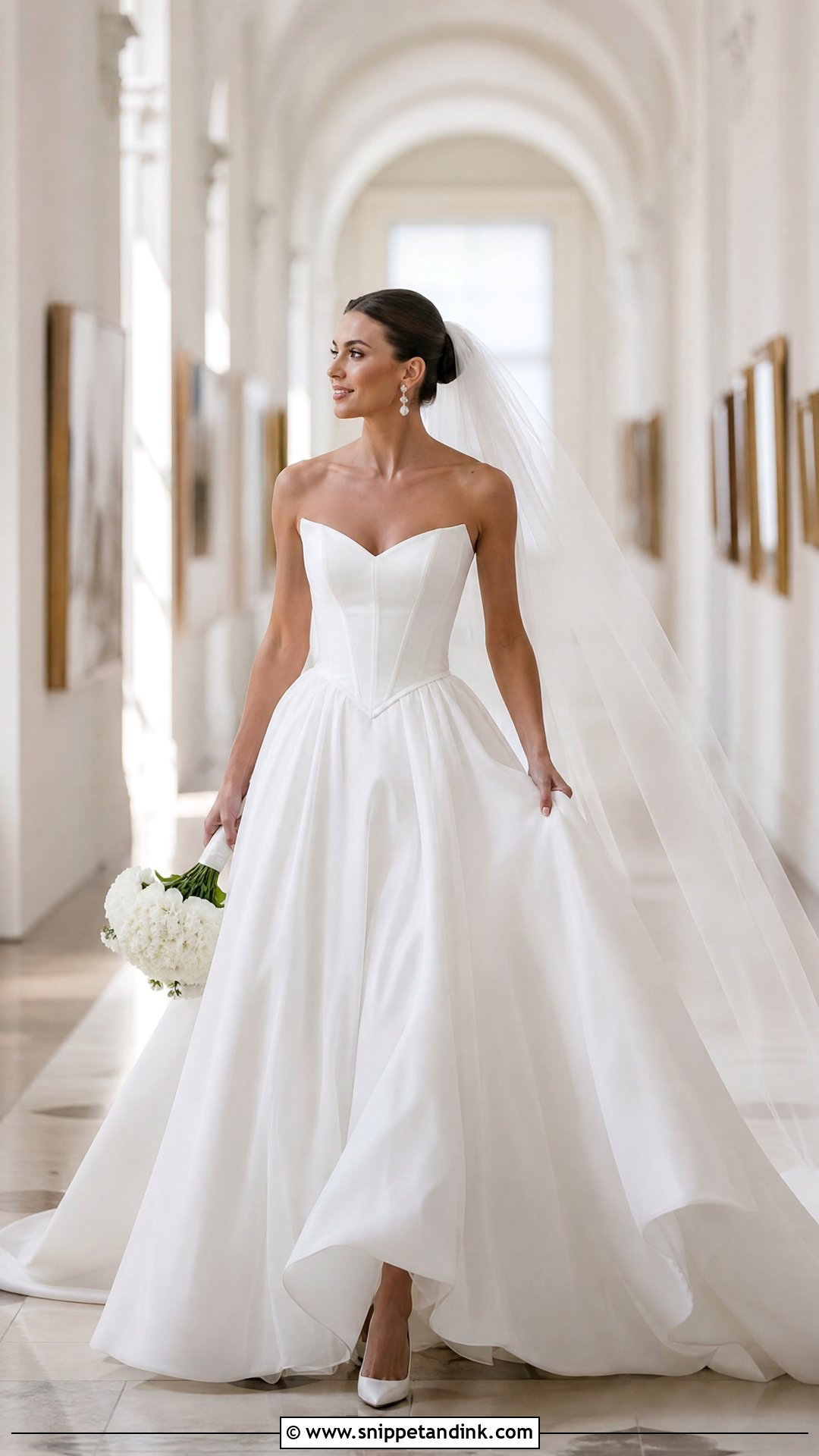 Basque Waist Organza Ball Gown Wedding Dress - Snippet and Ink - 20 Big Wedding Dresses Ball Gown