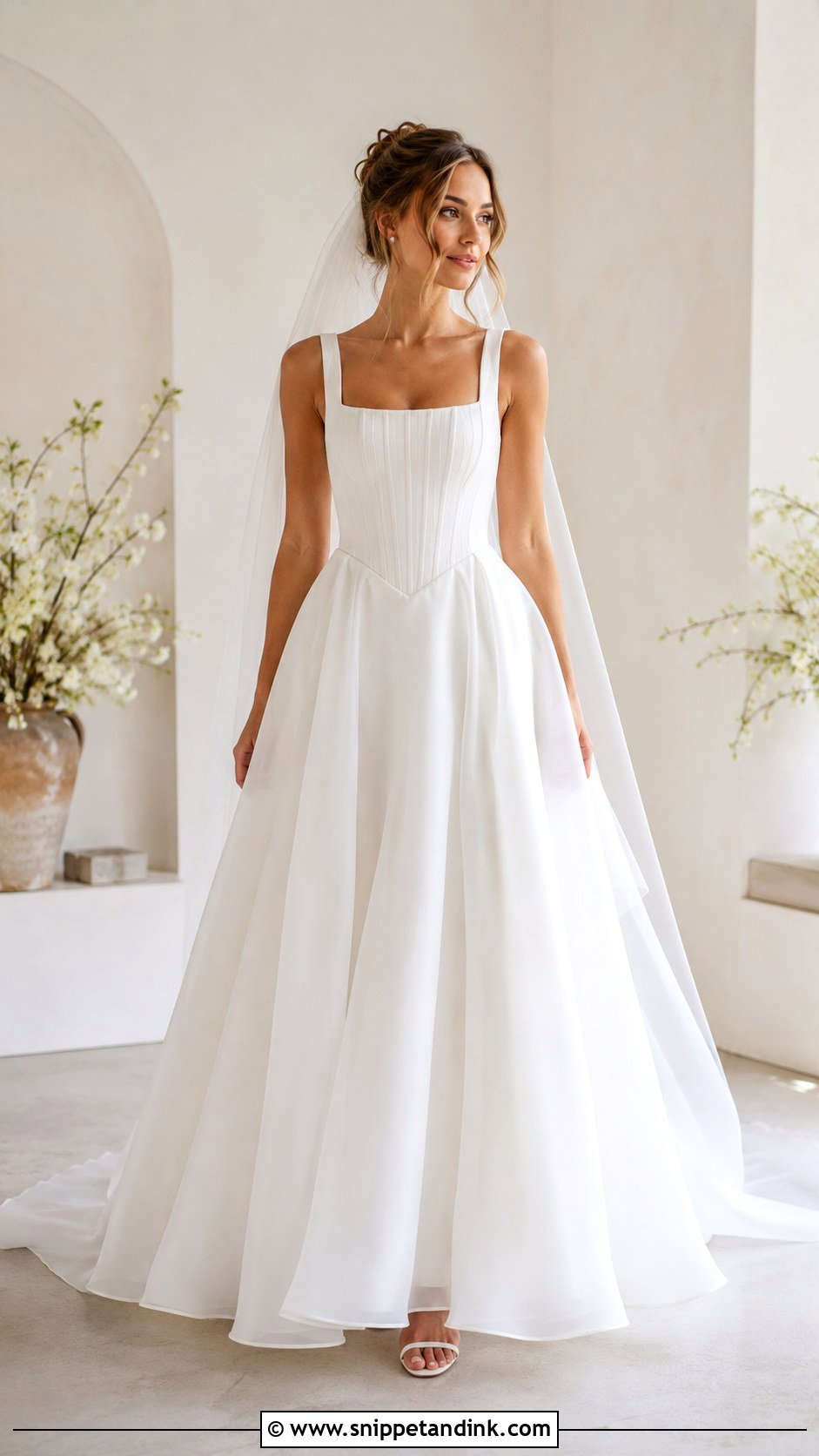 Basque Waist Organza Wedding Dress - Snippet and Ink - 25 Basque Wedding Dresses