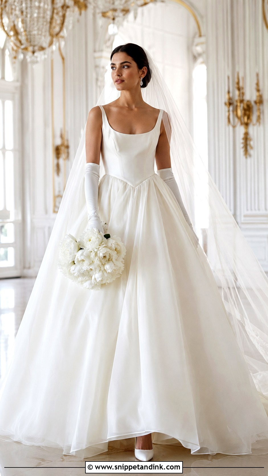 Basque Waist Organza Wedding Dress - Snippet and Ink - 20 Fairytail Wedding Dresses