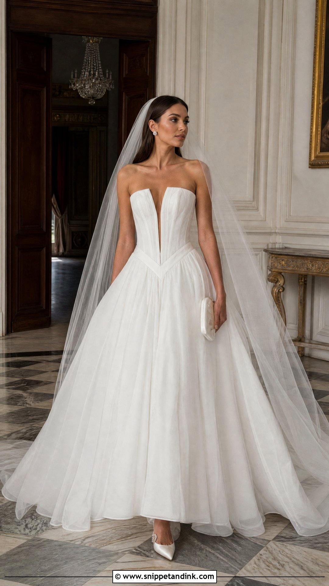 Basque Waist Organza Wedding Dress - Snippet and Ink - 20 Organza Bridal Ideas