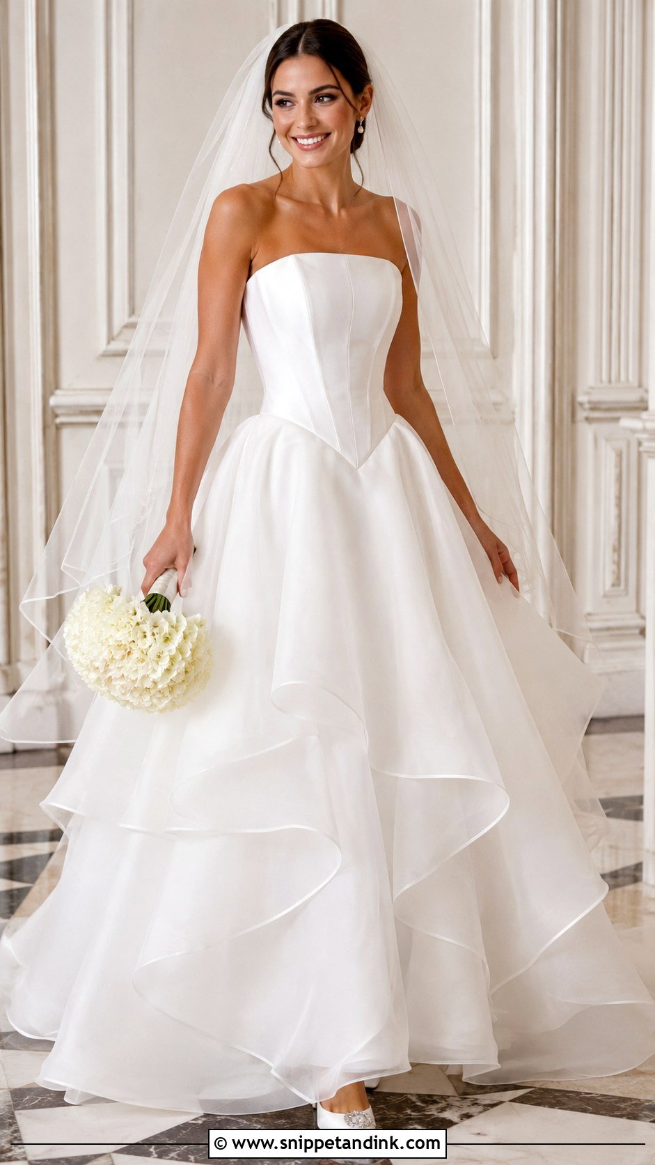Basque Waist Organza Wedding Dress - Snippet and Ink - 30 Organza Wedding Dress Ideas