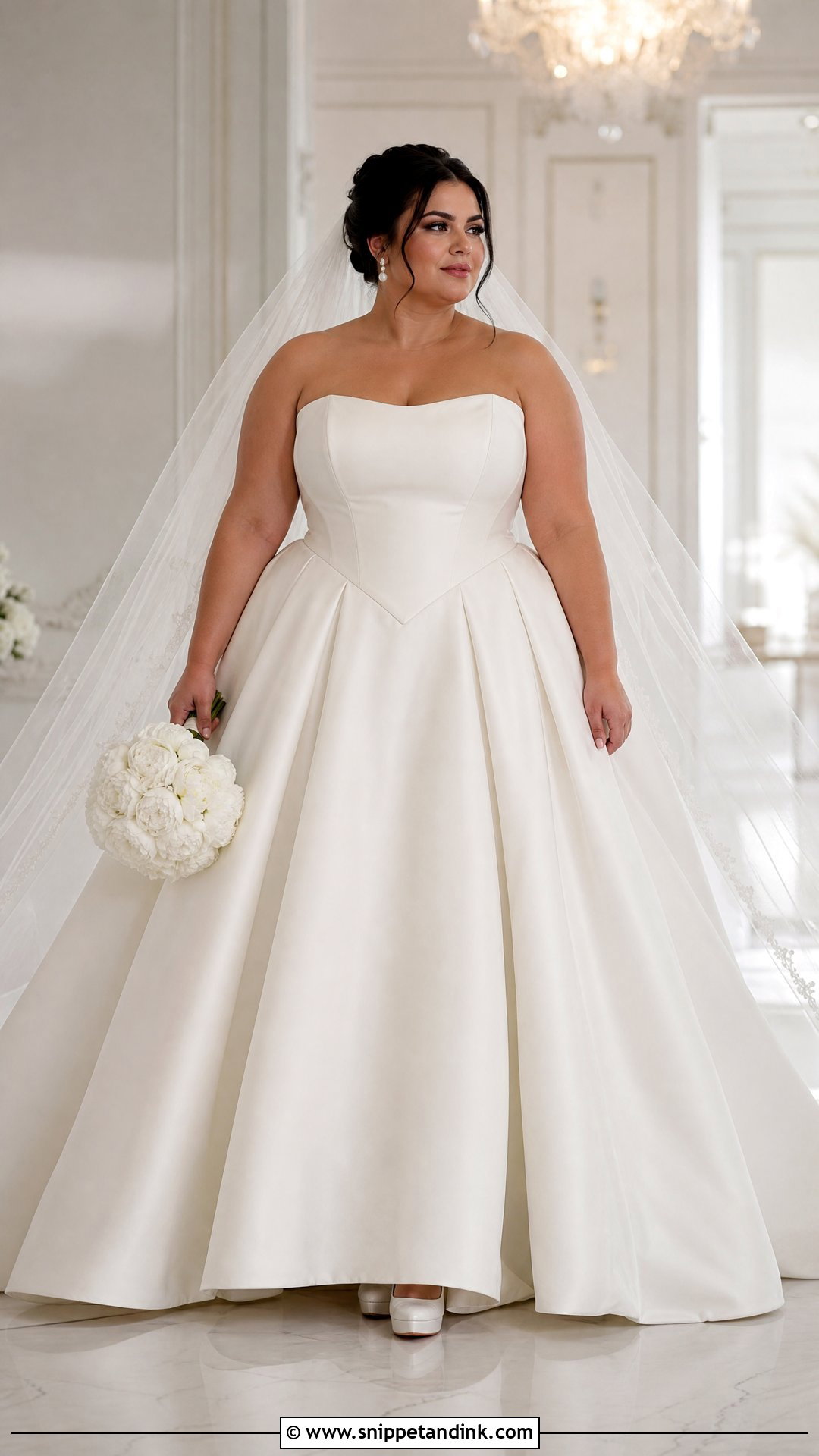 Basque Waist Plus Size Wedding Dress - Snippet and Ink - 20 Plus Sized Wedding Dress Ideas