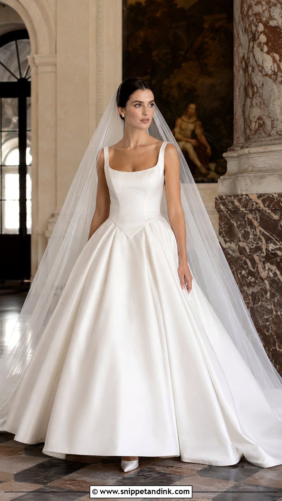 Basque Waist Poofy Wedding Dress - Snippet and Ink - 30 Poofy Wedding Dress Ideas