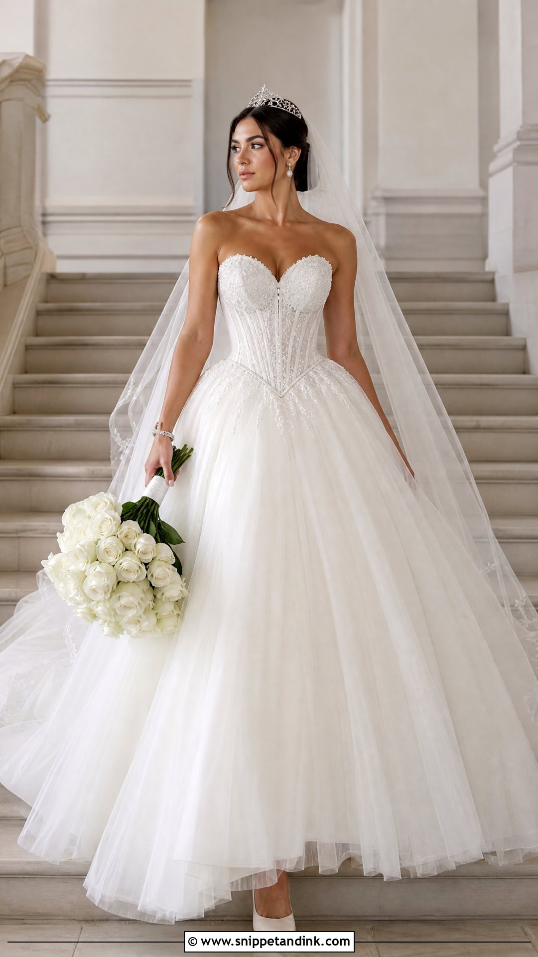 Basque Waist Princess Ball Gown Wedding Dress - Snippet and Ink - 20 Princess Wedding Dresses Ball Gown Fairytale