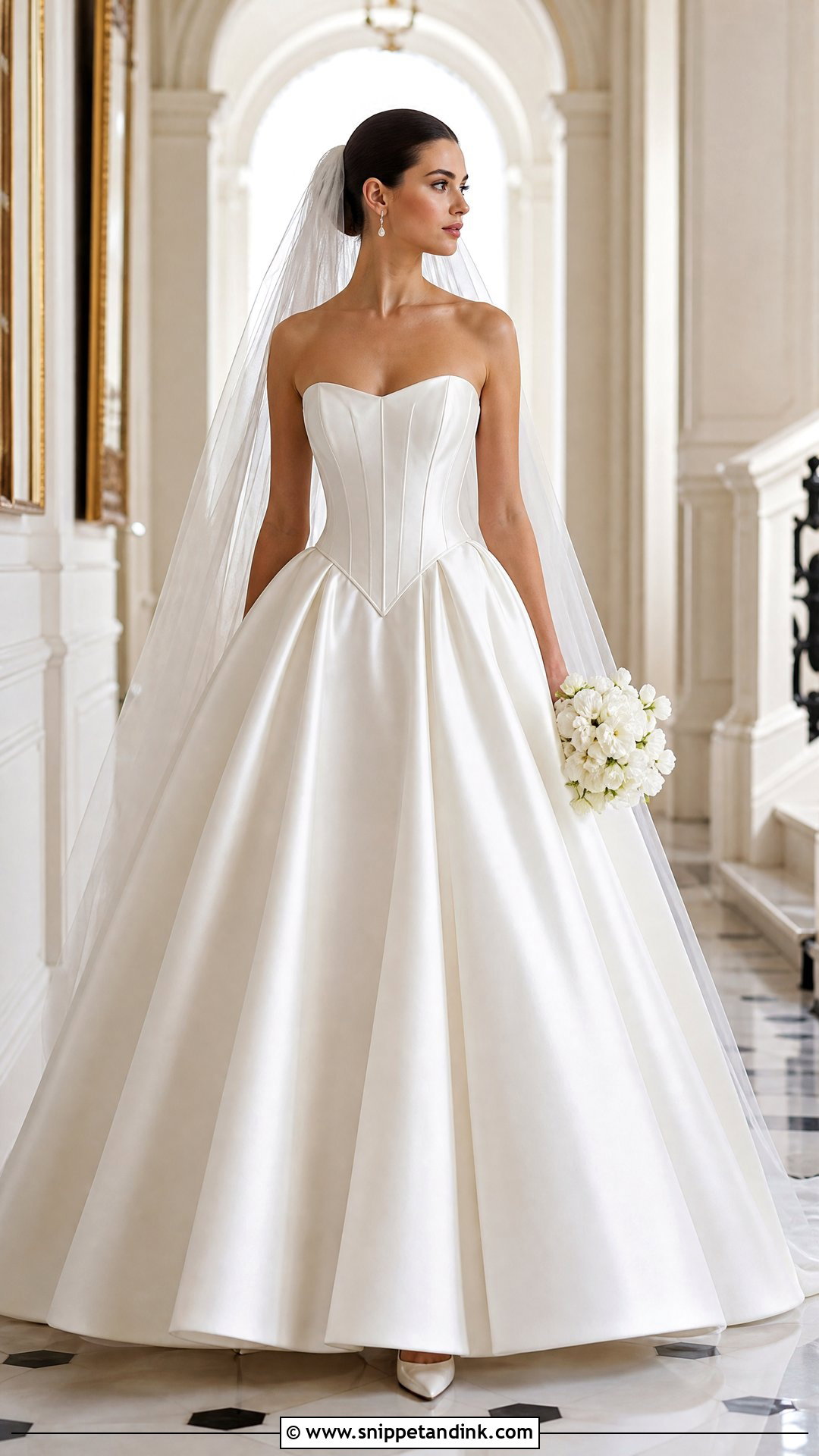 Basque Waist Princess Ballgown Wedding Dress - Snippet and Ink - 20 Wedding Dress Princess Ballgown Ideas